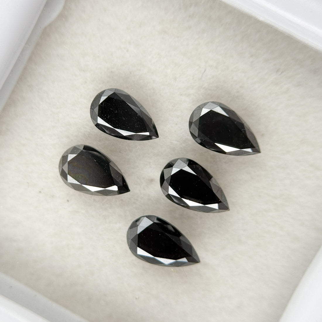 3 X 2 MM Pear Rose Cut Black Natural Fancy Diamond