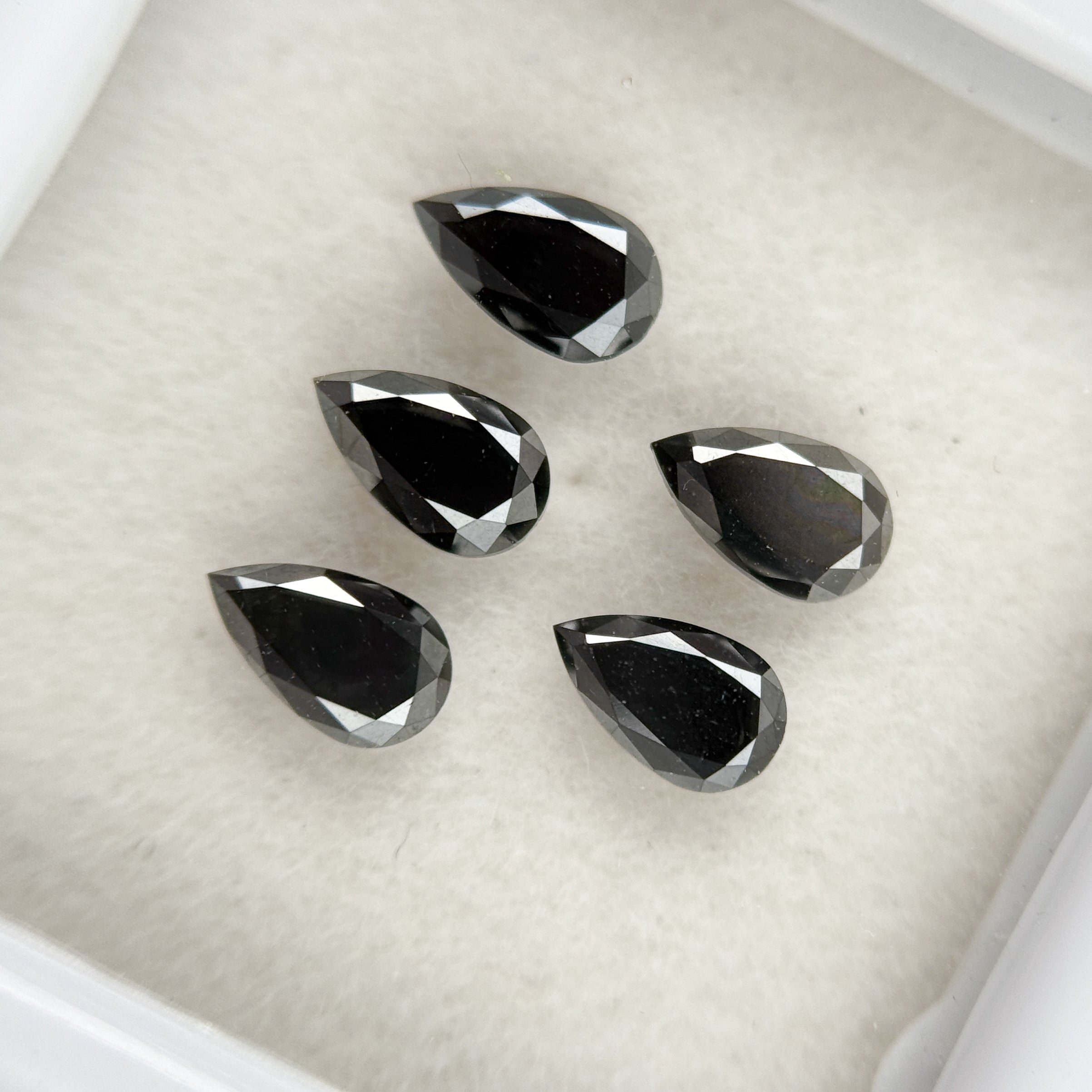 4 MM Pear Brilliant Cut Black Natural Fancy Diamond
