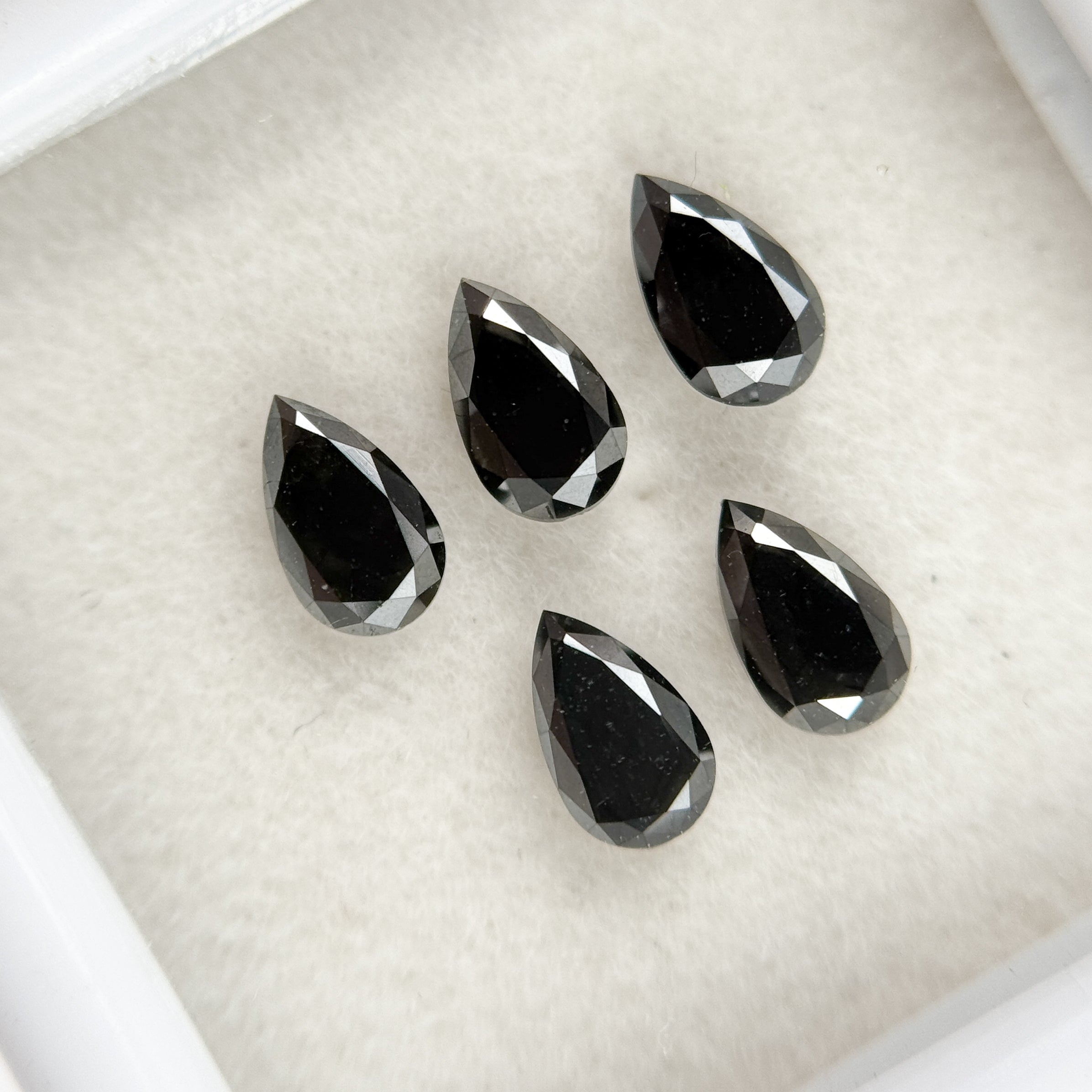 5 X 3 MM Pear Brilliant Cut Black Natural Fancy Diamond