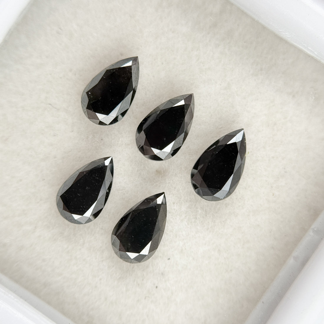 5 X 3 MM Pear Brilliant Cut Black Natural Fancy Diamond