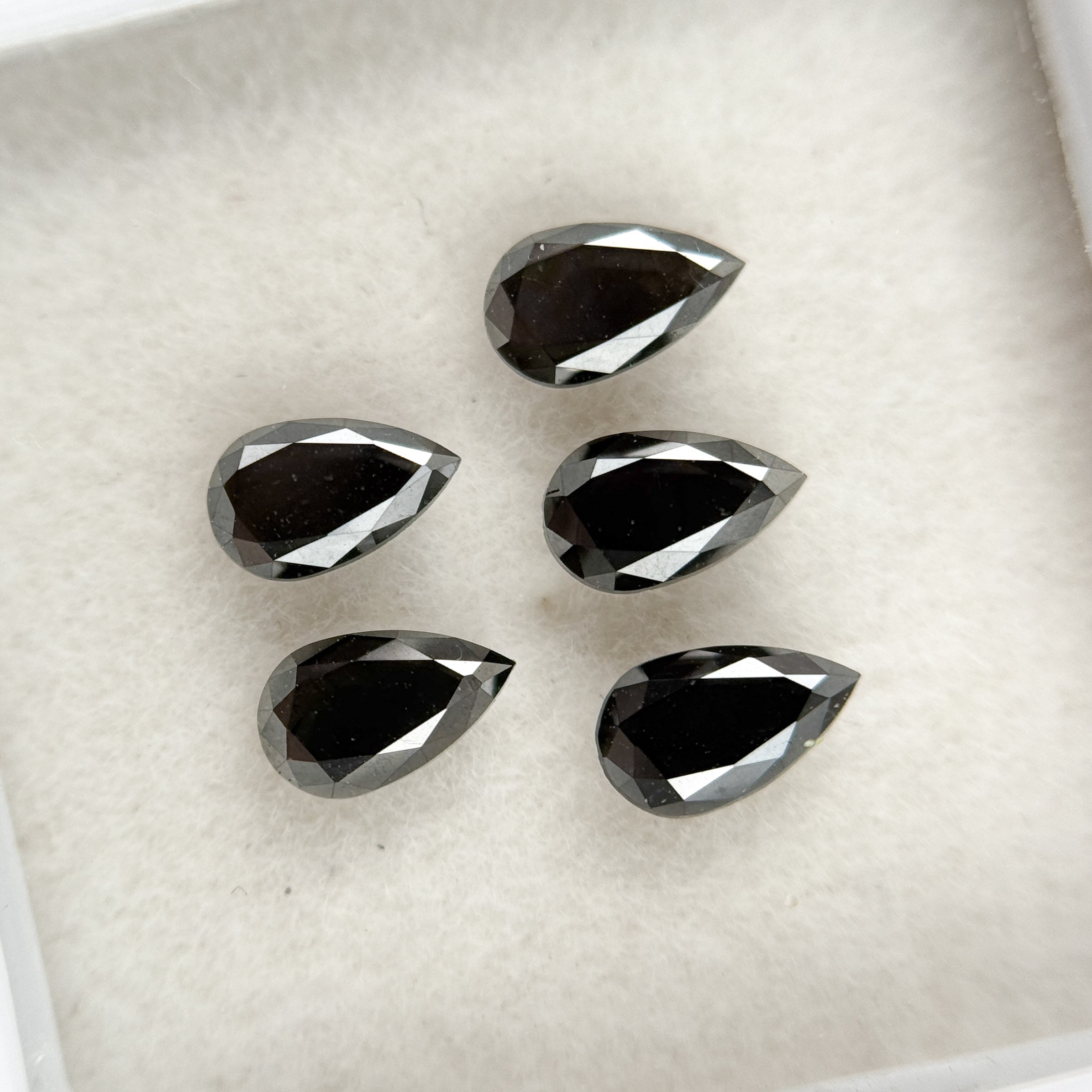 5 X 3 MM Pear Brilliant Cut Black Natural Fancy Diamond