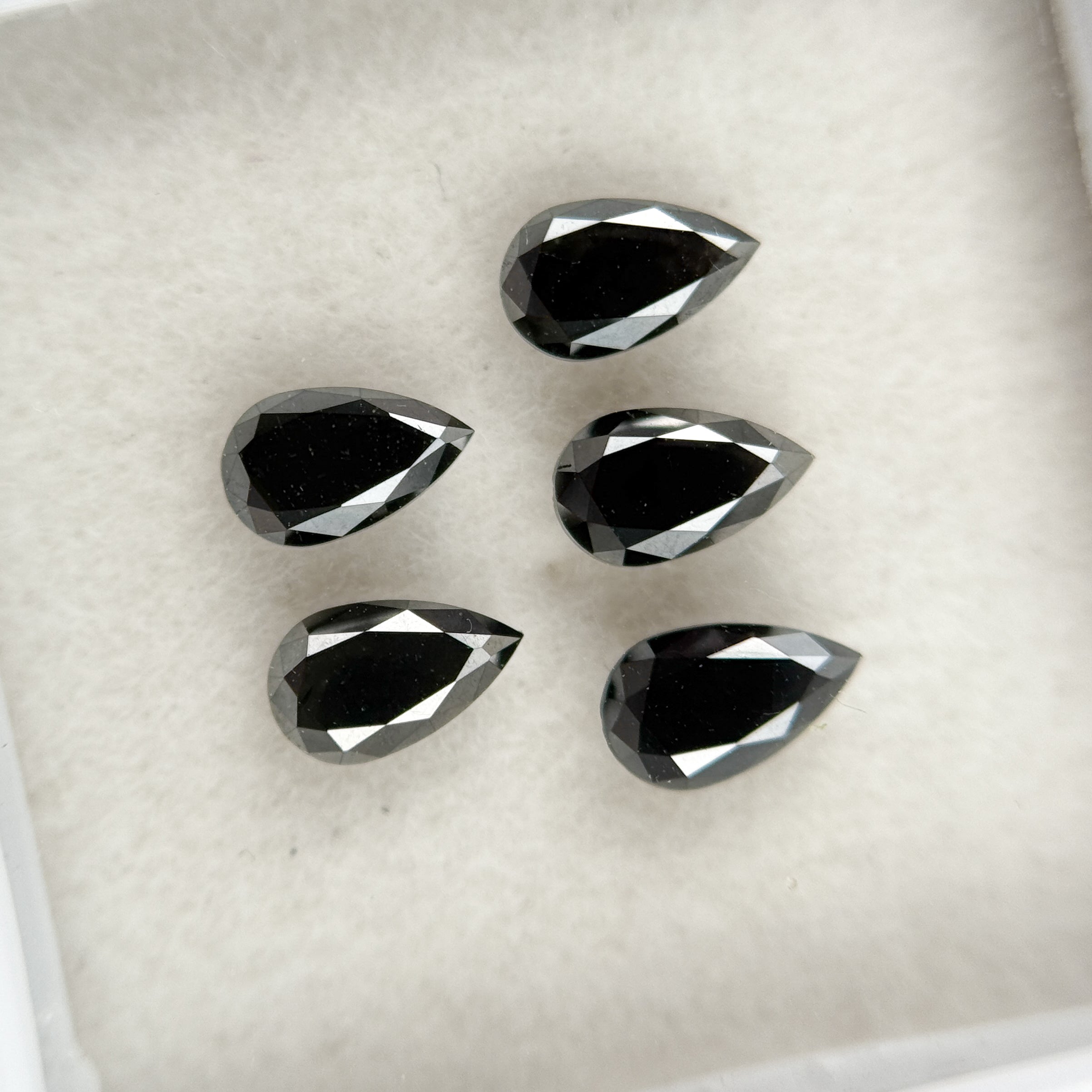 4 MM Pear Brilliant Cut Black Natural Fancy Diamond