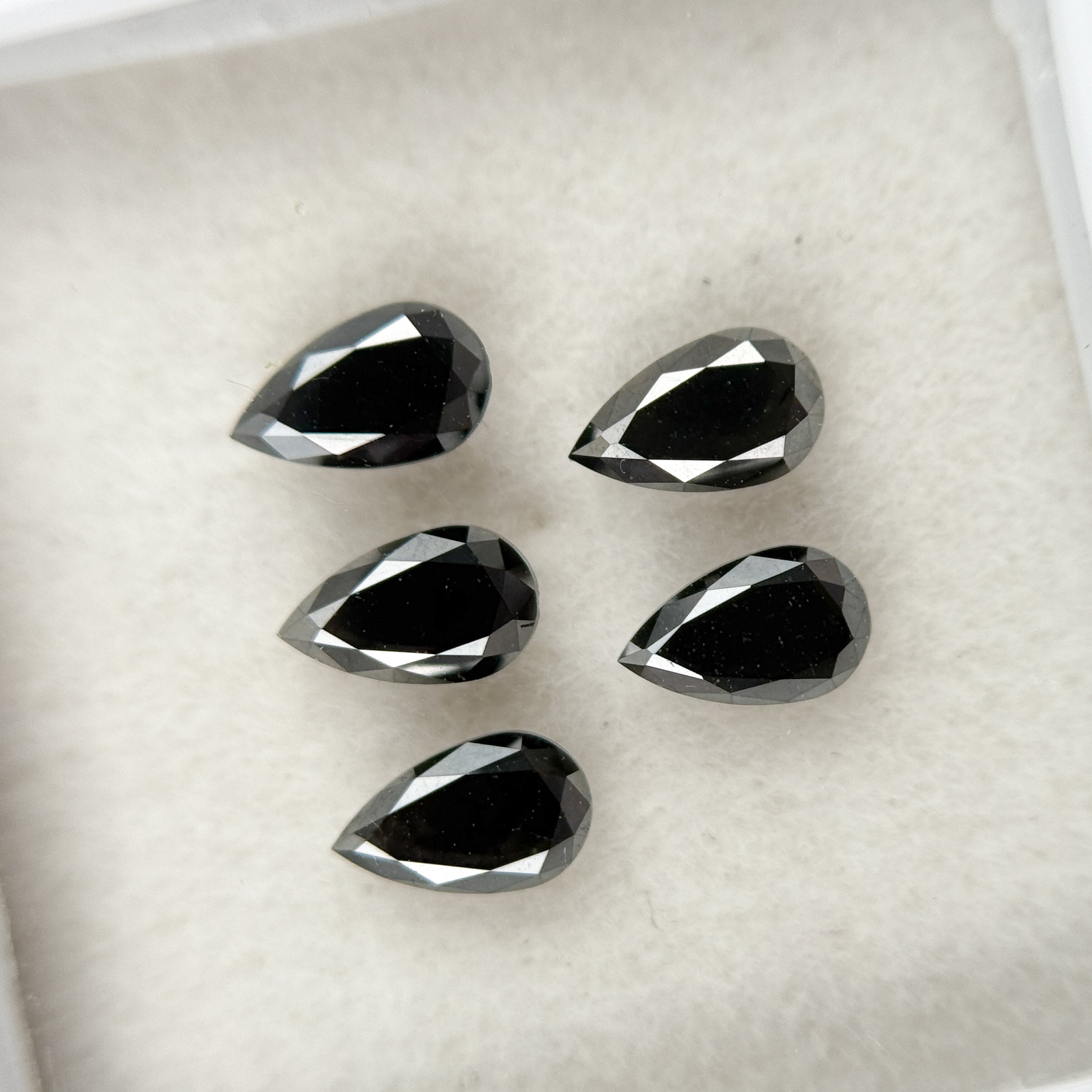 3 X 2 MM Pear Rose Cut Black Natural Fancy Diamond