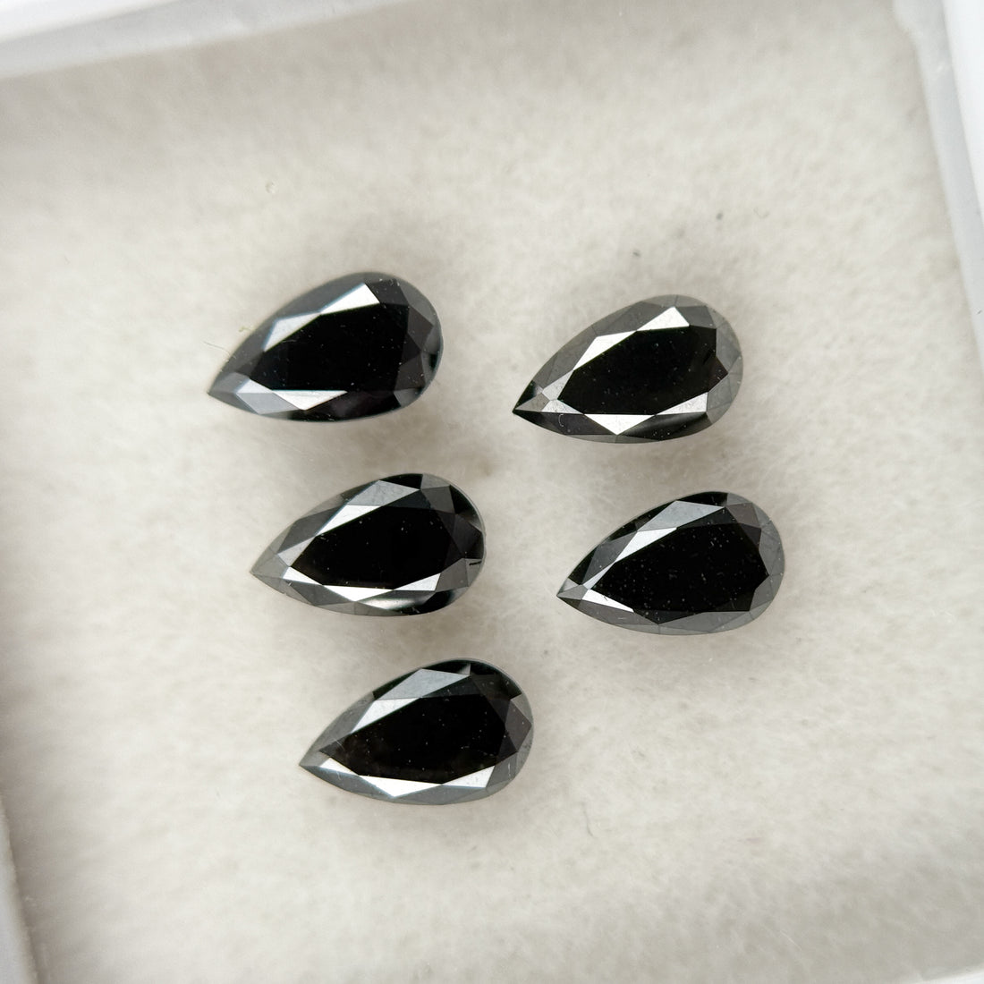 3 X 2 MM Pear Rose Cut Black Natural Fancy Diamond