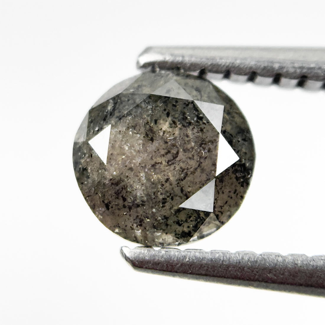 0.78 Ct Round Brilliant Cut Grey Natural Salt and Pepper Diamond