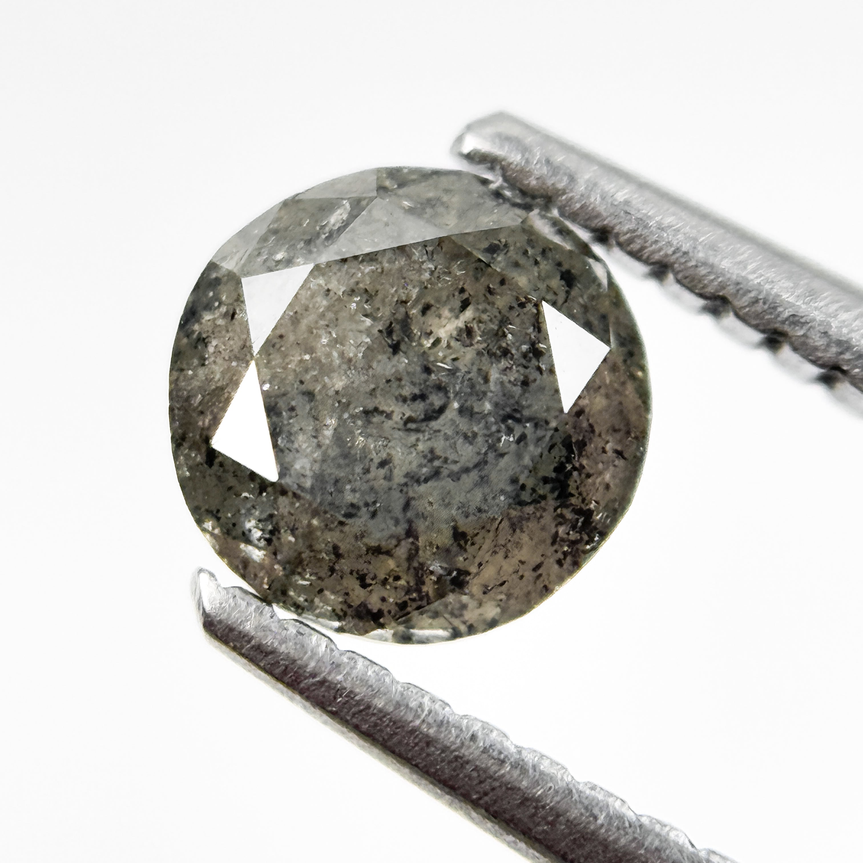 0.78 Ct Round Brilliant Cut Grey Natural Salt and Pepper Diamond