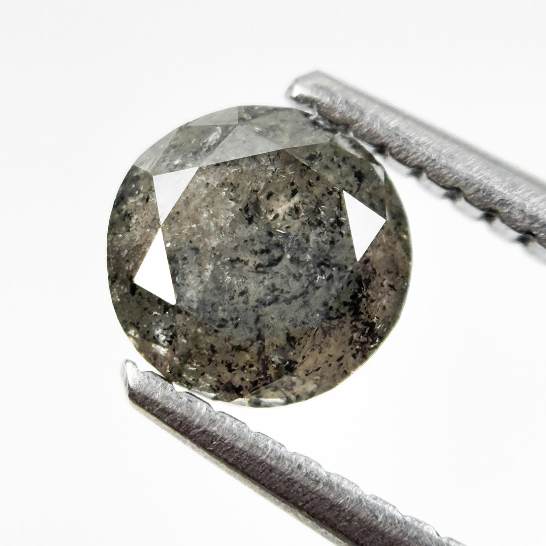 0.78 Ct Round Brilliant Cut Grey Natural Salt and Pepper Diamond