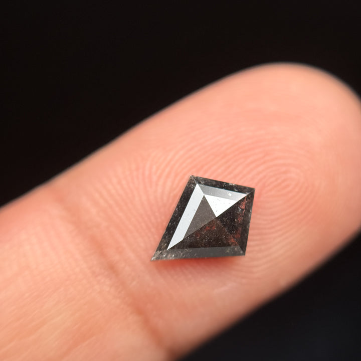 1.09 Ct Kite Rose Cut Grey Natural Salt and Pepper Diamond