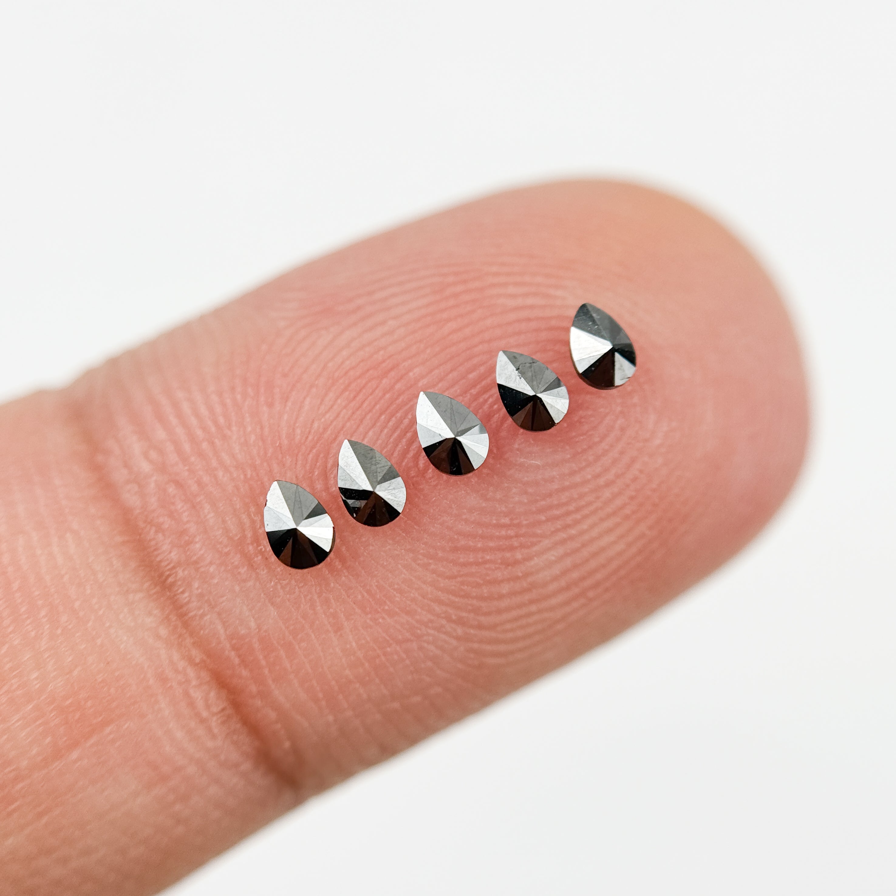 3 X 2 MM Pear Rose Cut Black Natural Fancy Diamond