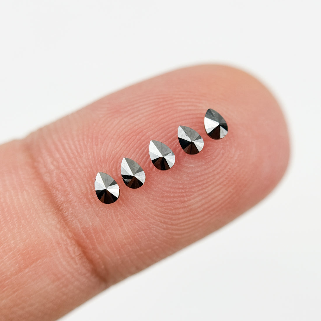 3 X 2 MM Pear Rose Cut Black Natural Fancy Diamond