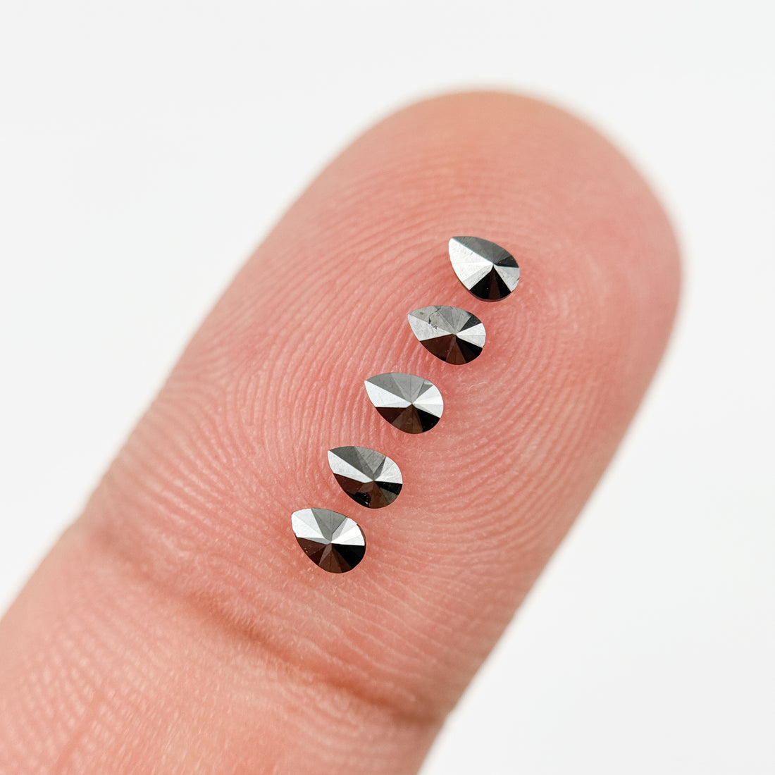 3 X 2 MM Pear Rose Cut Black Natural Fancy Diamond