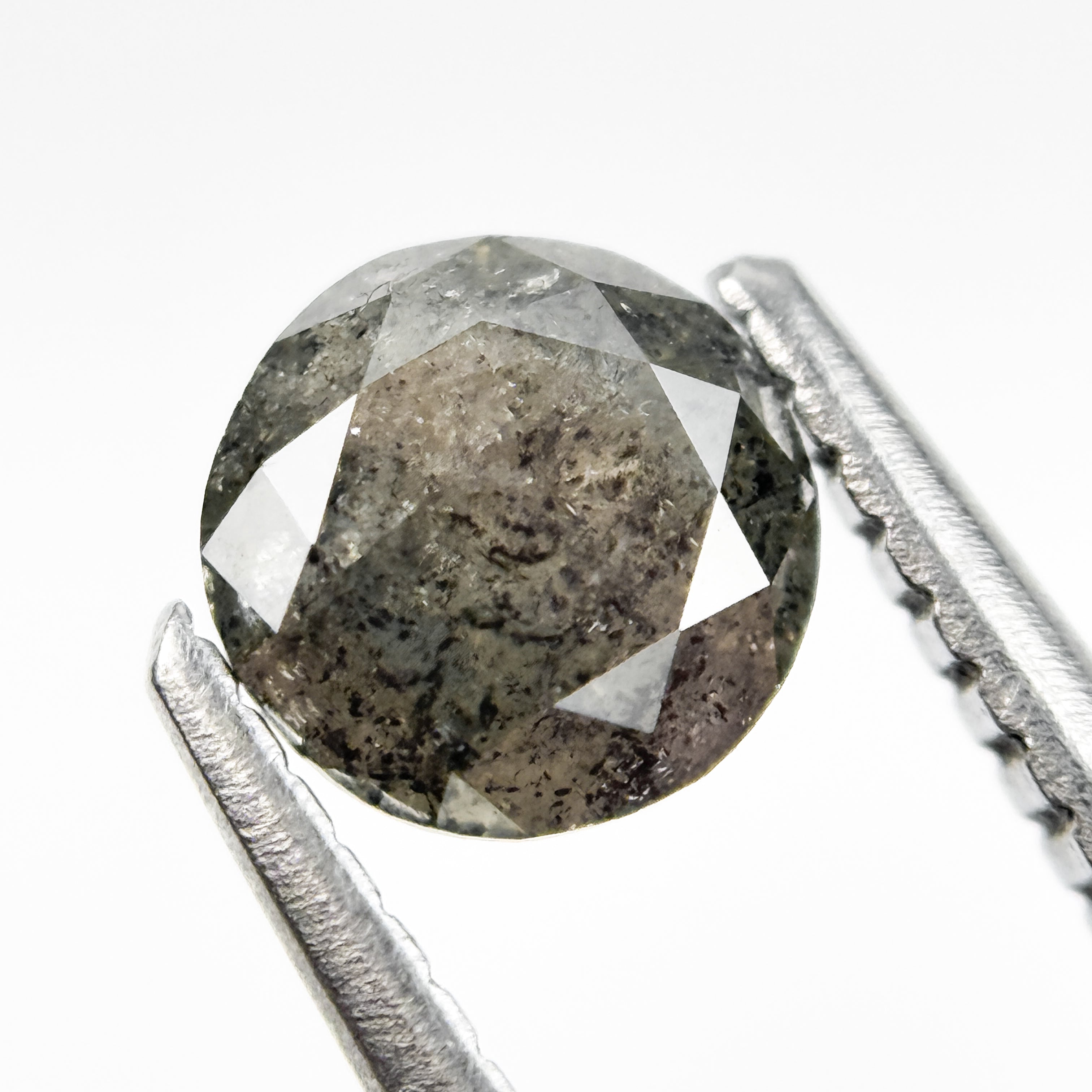 0.78 Ct Round Brilliant Cut Grey Natural Salt and Pepper Diamond
