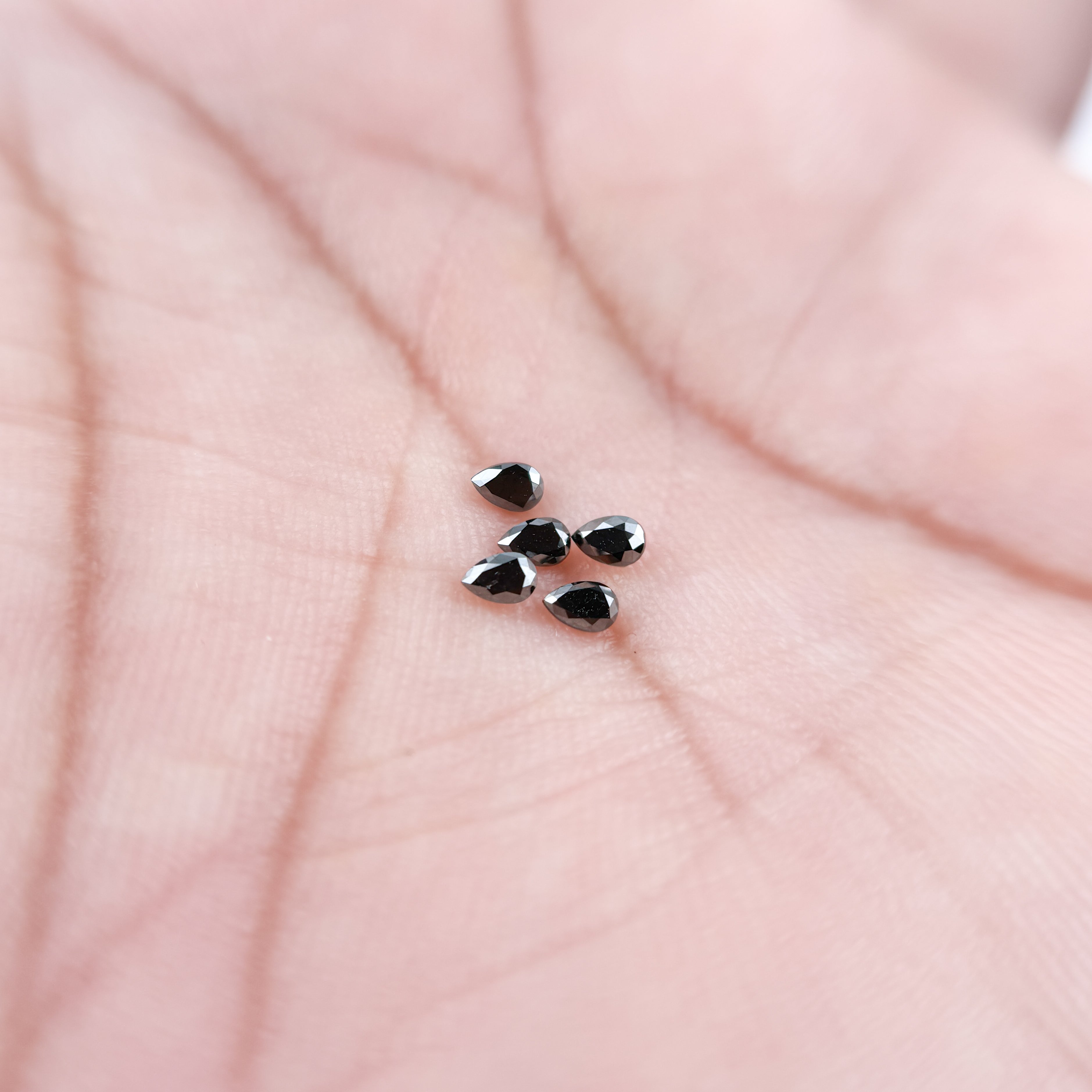 3 X 2 MM Pear Rose Cut Black Natural Fancy Diamond