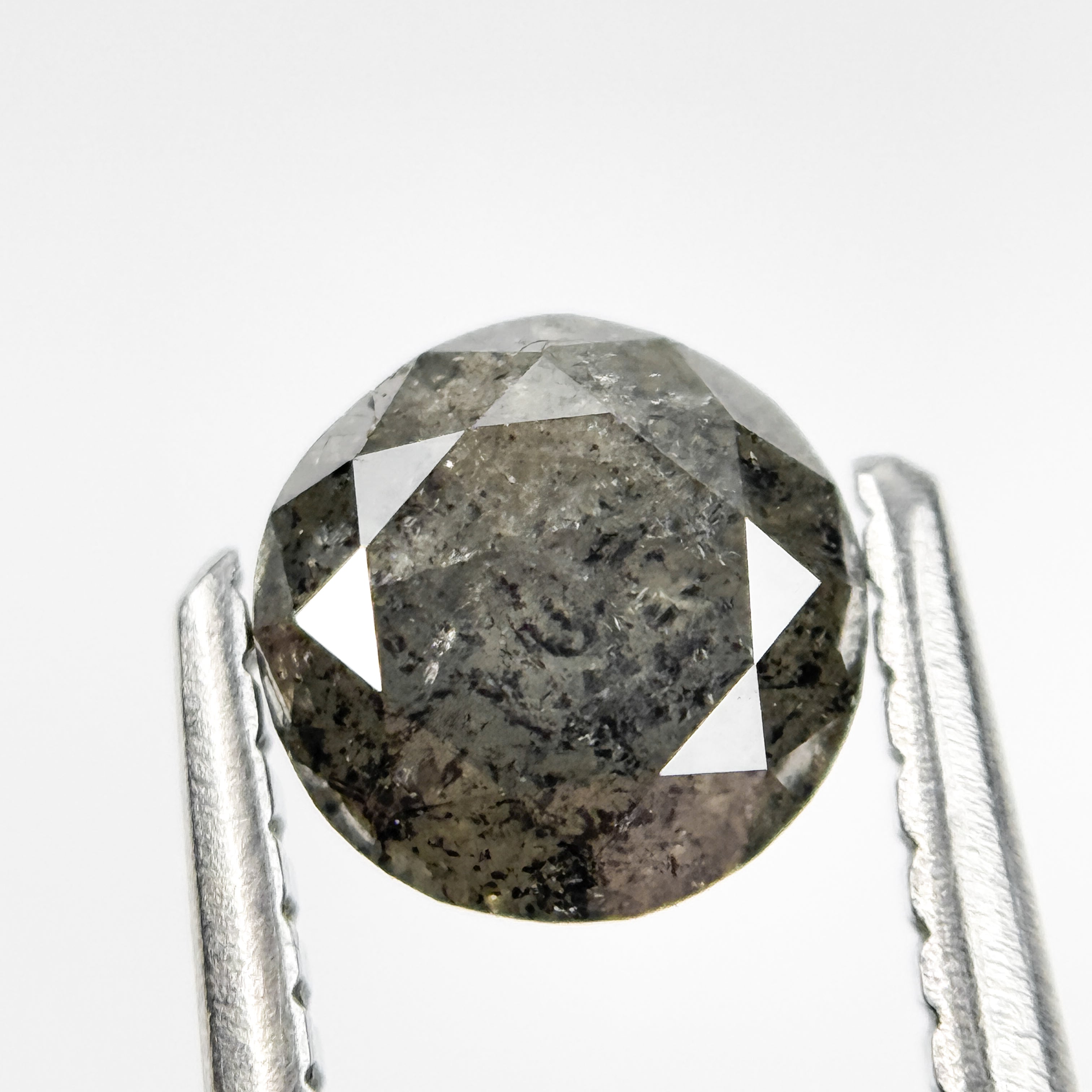 0.78 Ct Round Brilliant Cut Grey Natural Salt and Pepper Diamond