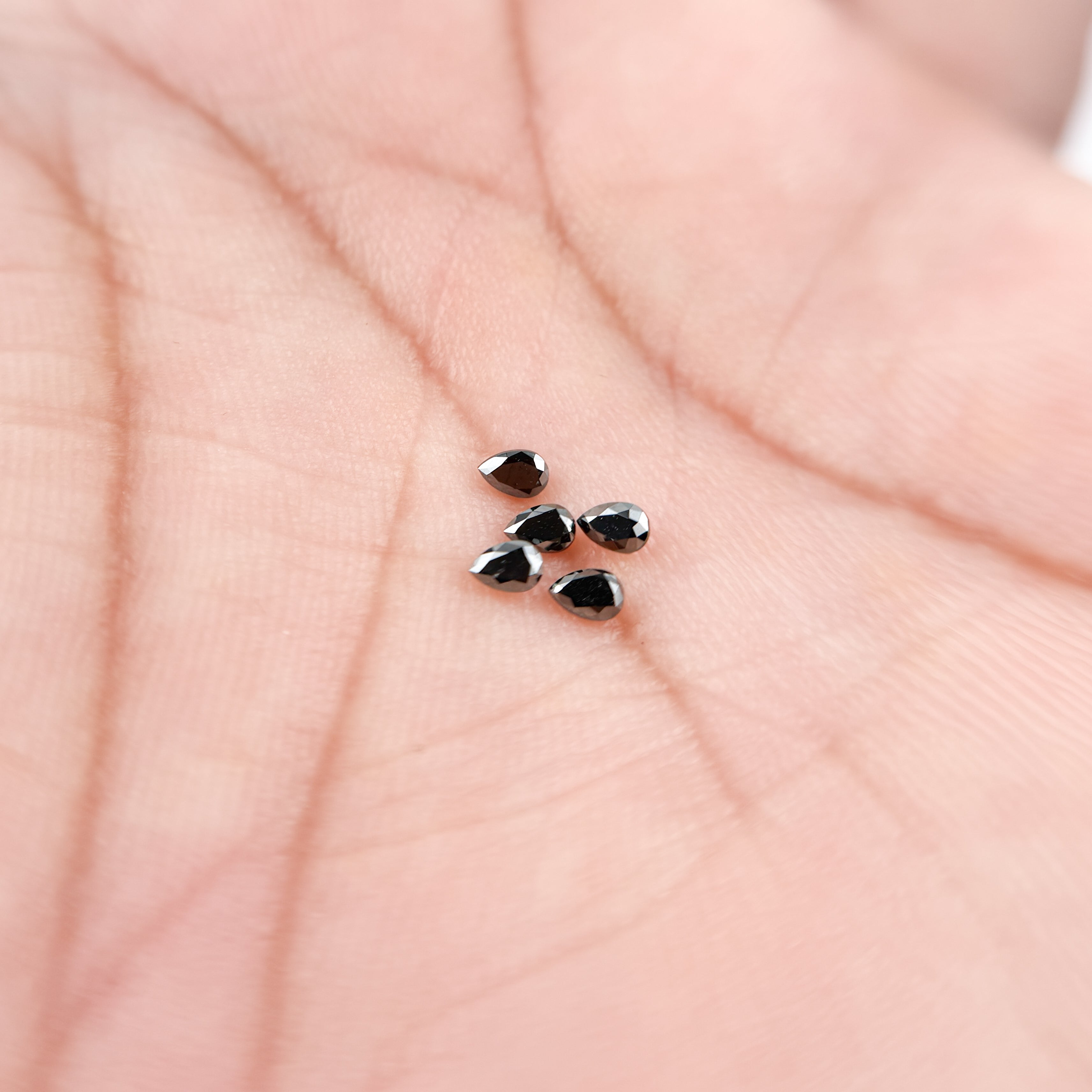 3 X 2 MM Pear Rose Cut Black Natural Fancy Diamond