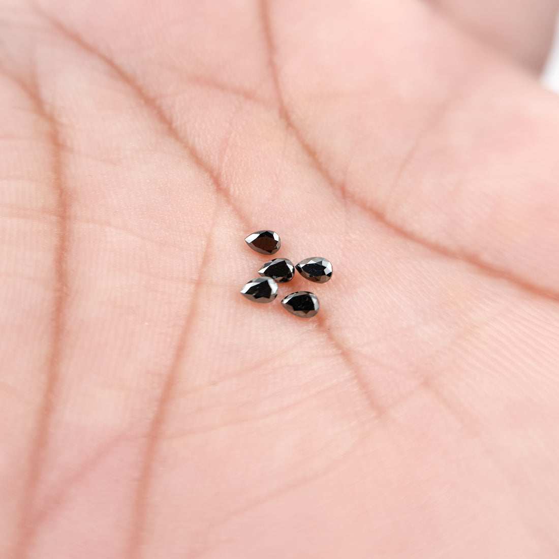 3 X 2 MM Pear Rose Cut Black Natural Fancy Diamond