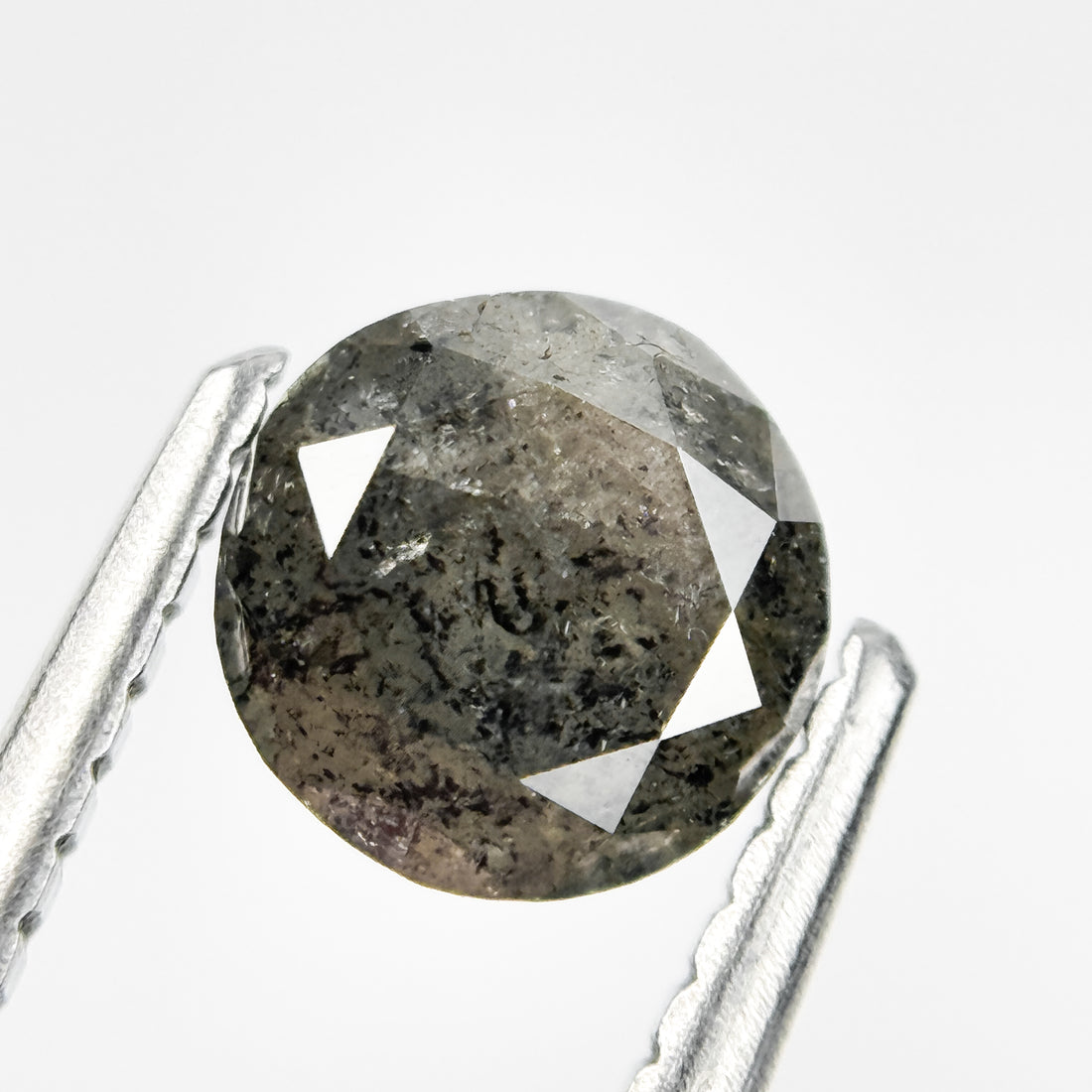 0.78 Ct Round Brilliant Cut Grey Natural Salt and Pepper Diamond