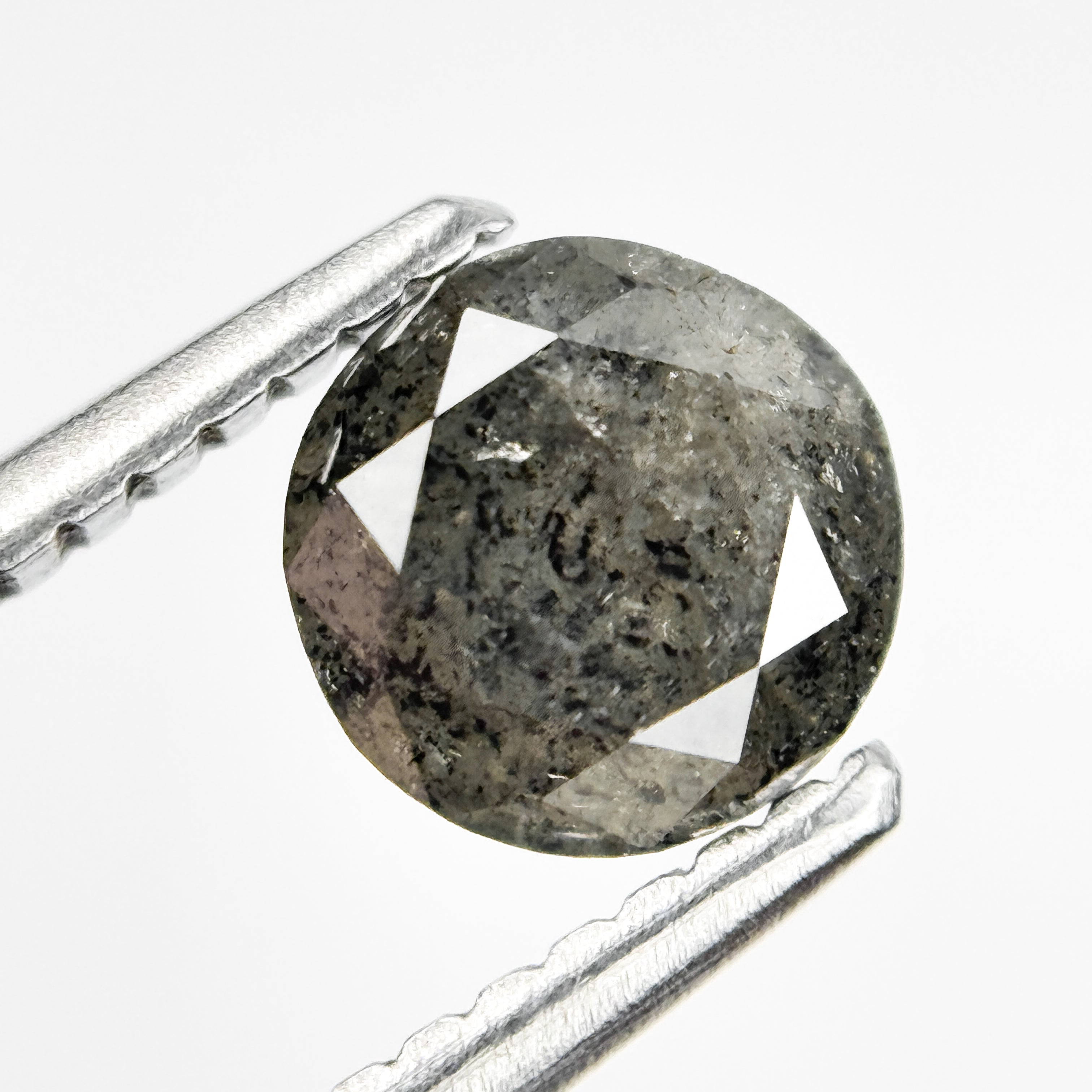0.78 Ct Round Brilliant Cut Grey Natural Salt and Pepper Diamond