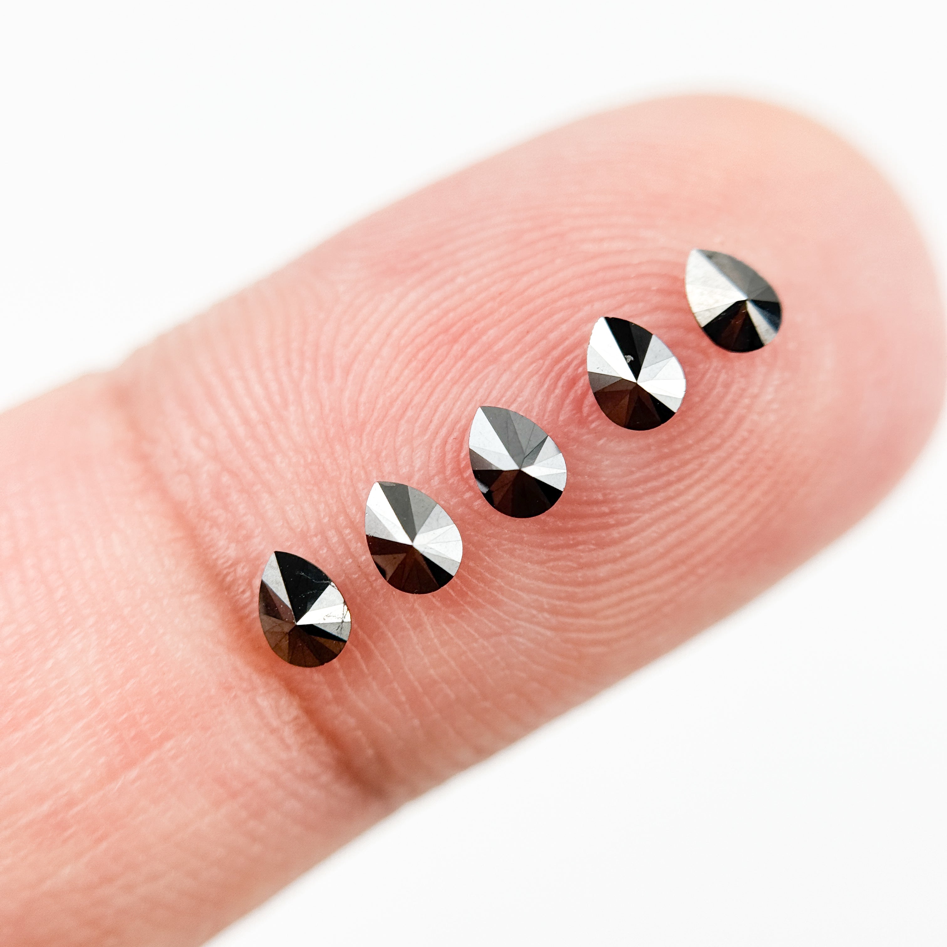 3.5 MM Pear Brilliant Cut Black Natural Fancy Diamond