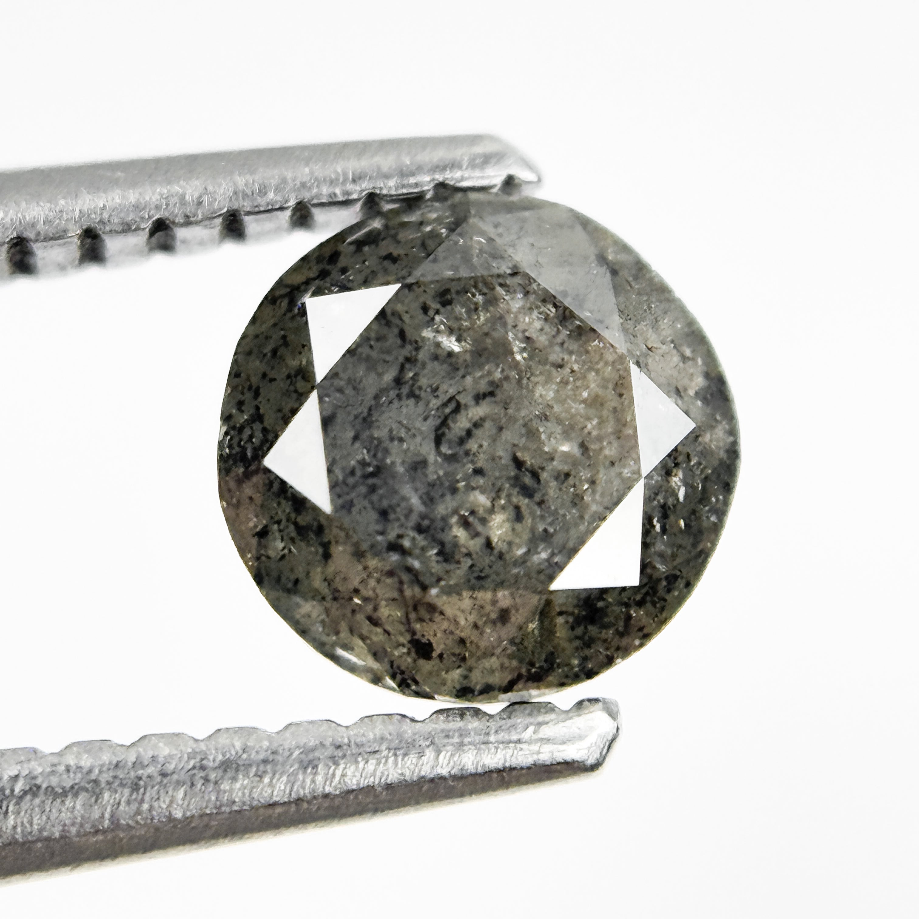 0.78 Ct Round Brilliant Cut Grey Natural Salt and Pepper Diamond