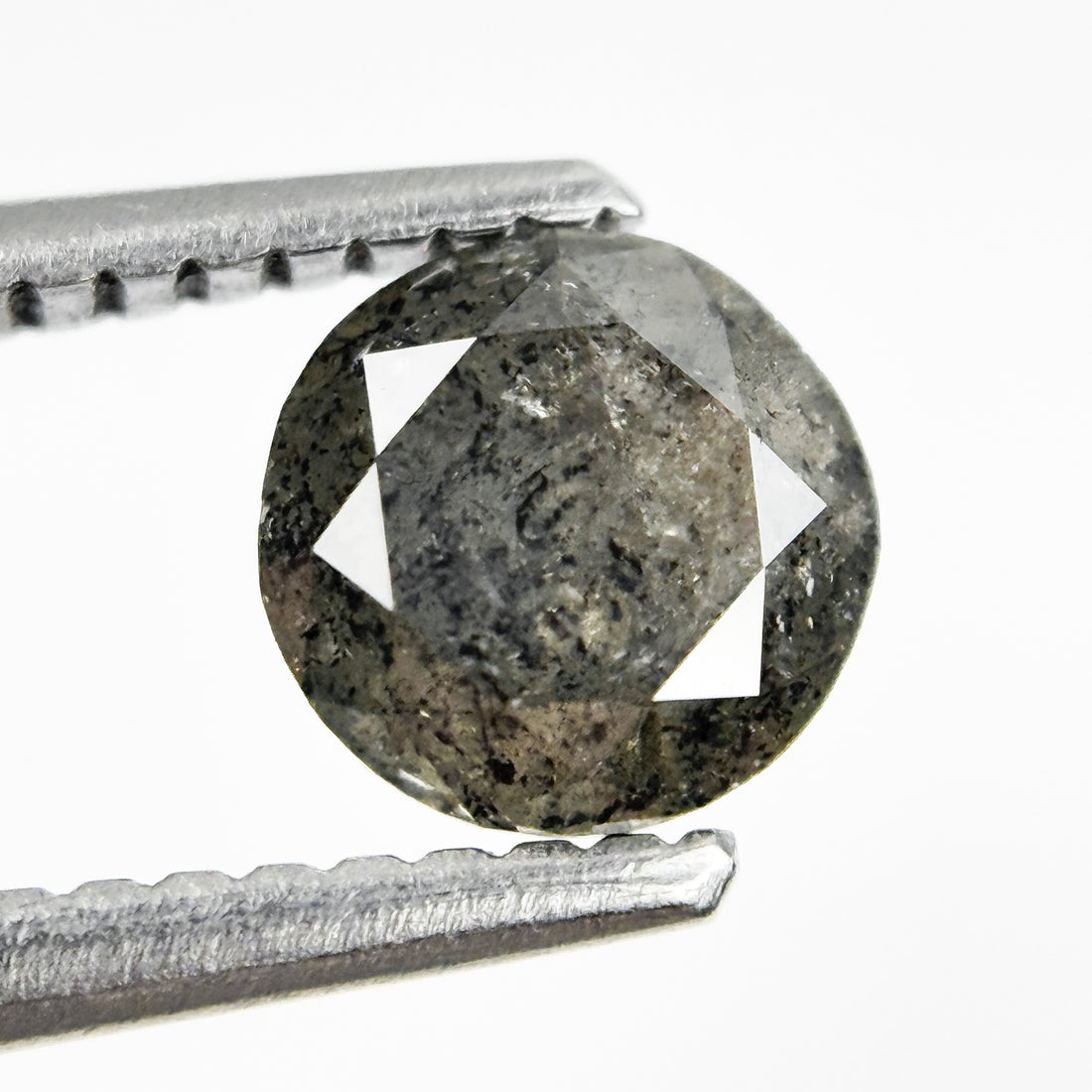 0.78 Ct Round Brilliant Cut Grey Natural Salt and Pepper Diamond