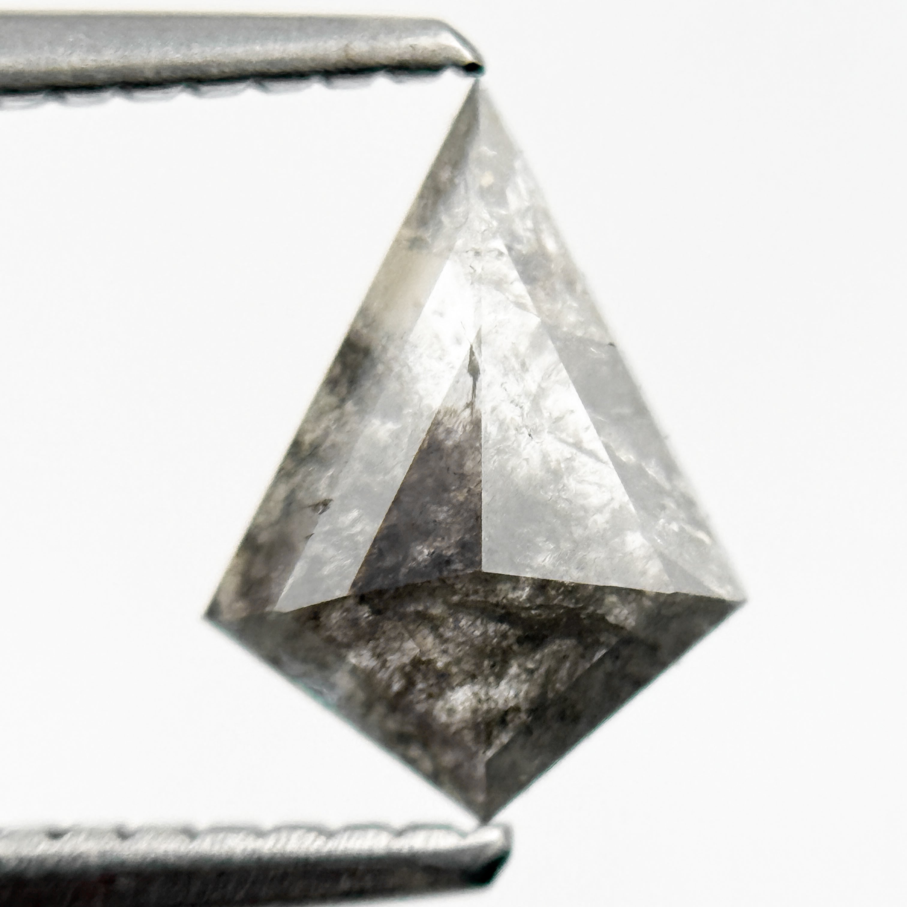 0.67 Ct Kite Rose Cut Grey Salt and Pepper Natural Minimalist Diamond