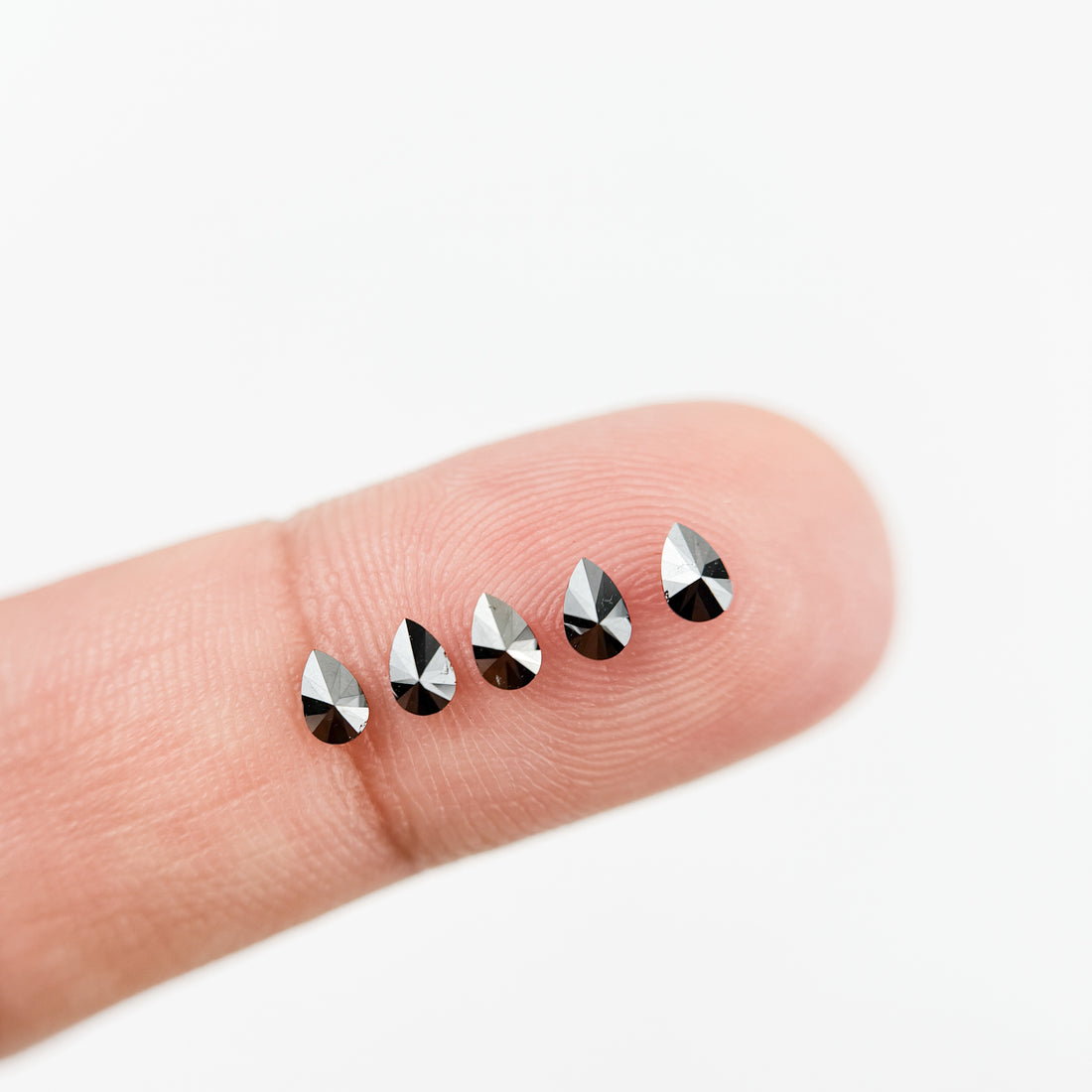 4 MM Pear Brilliant Cut Black Natural Fancy Diamond