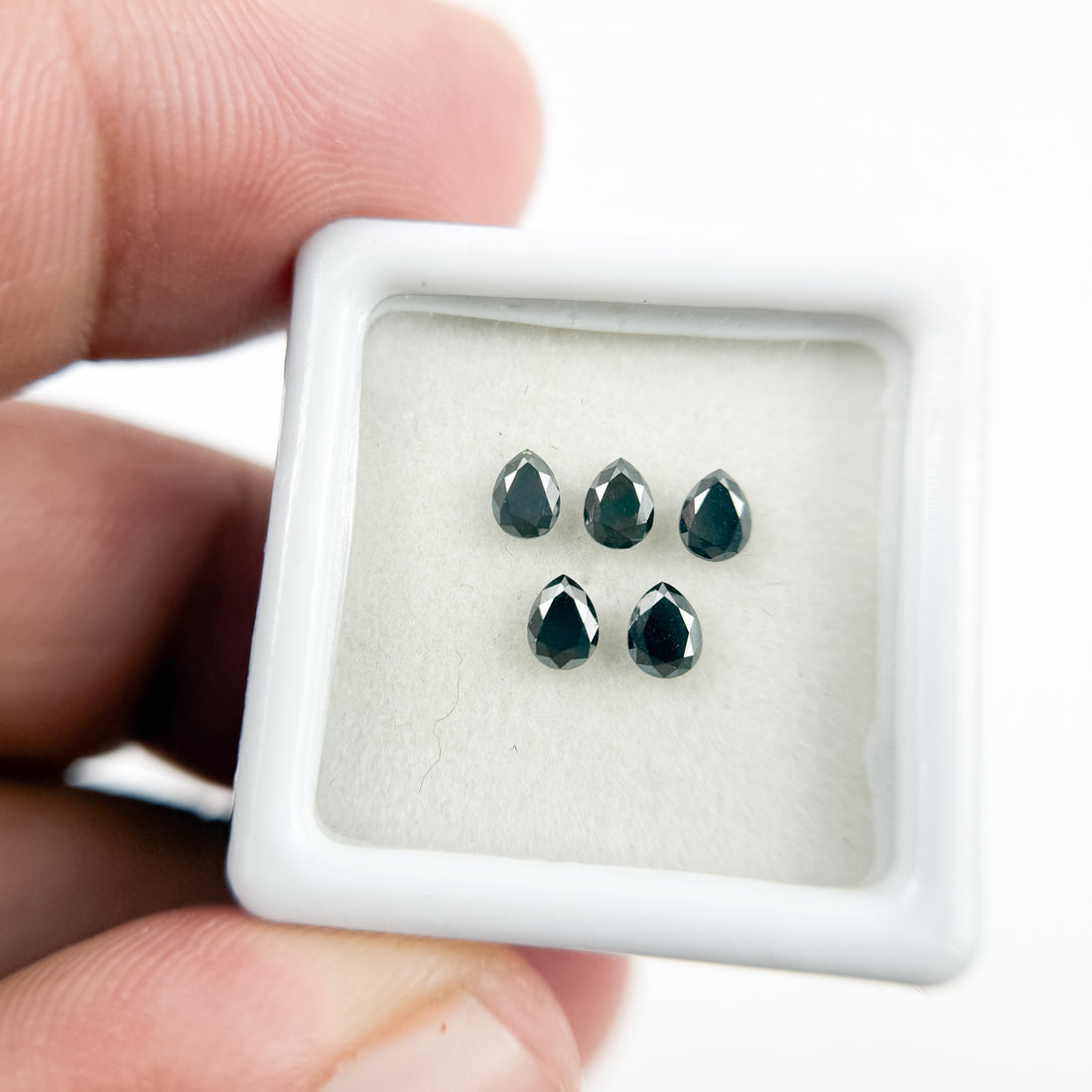 3.5 MM Pear Brilliant Cut Black Natural Fancy Diamond