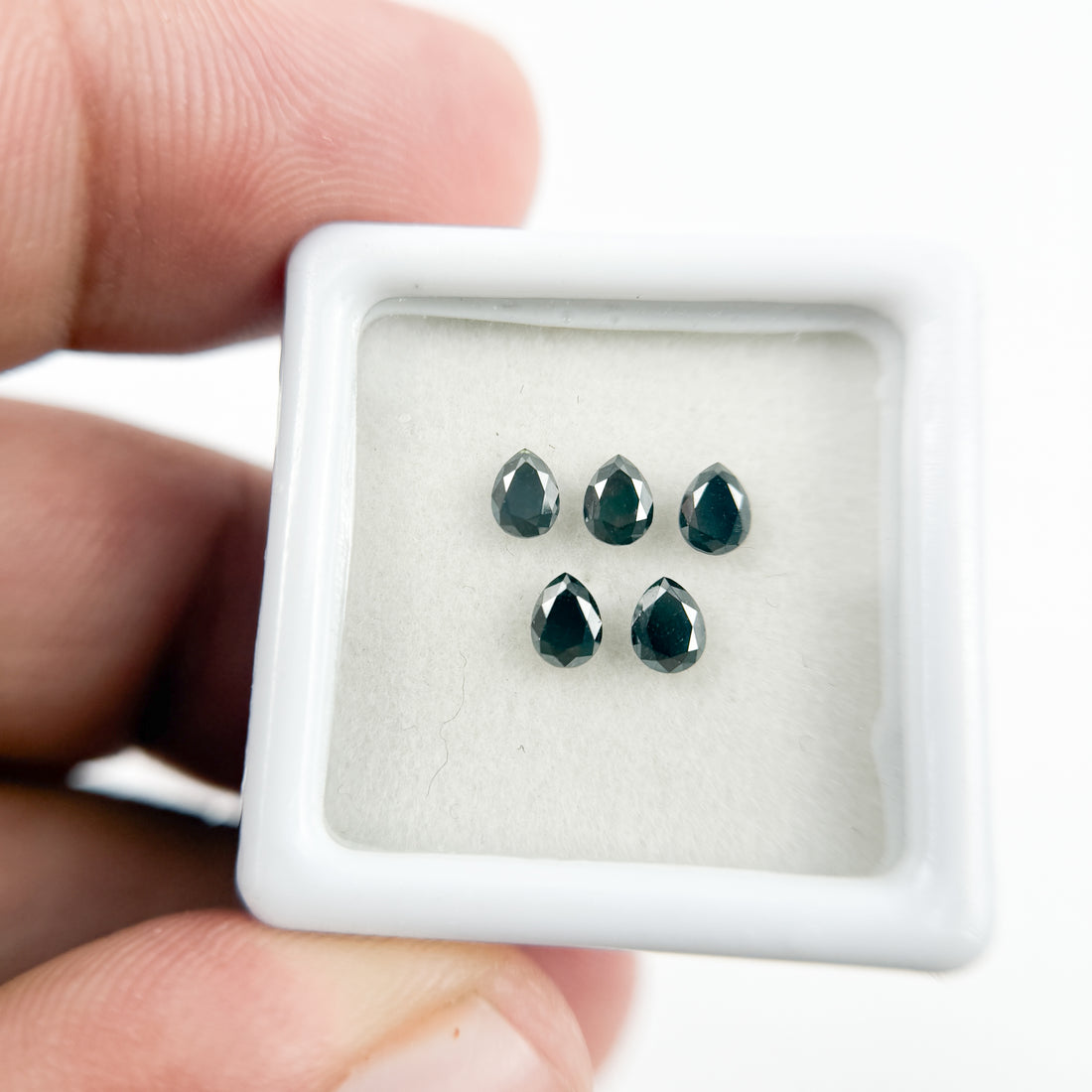 3.5 MM Pear Brilliant Cut Black Natural Fancy Diamond