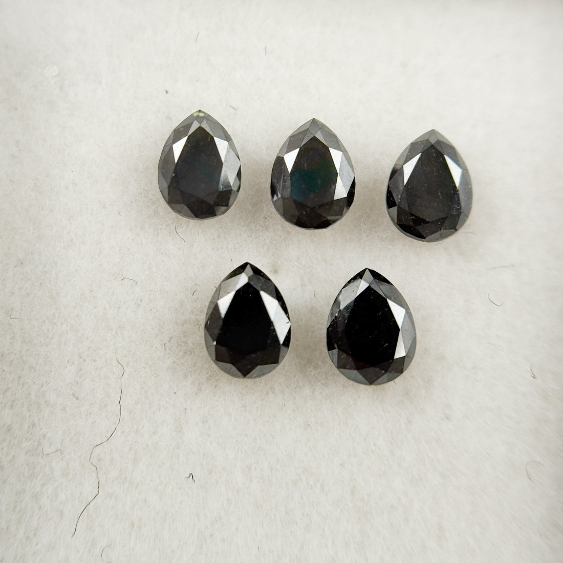 4 X 3 MM Pear Rose Cut Black Natural Fancy Diamond