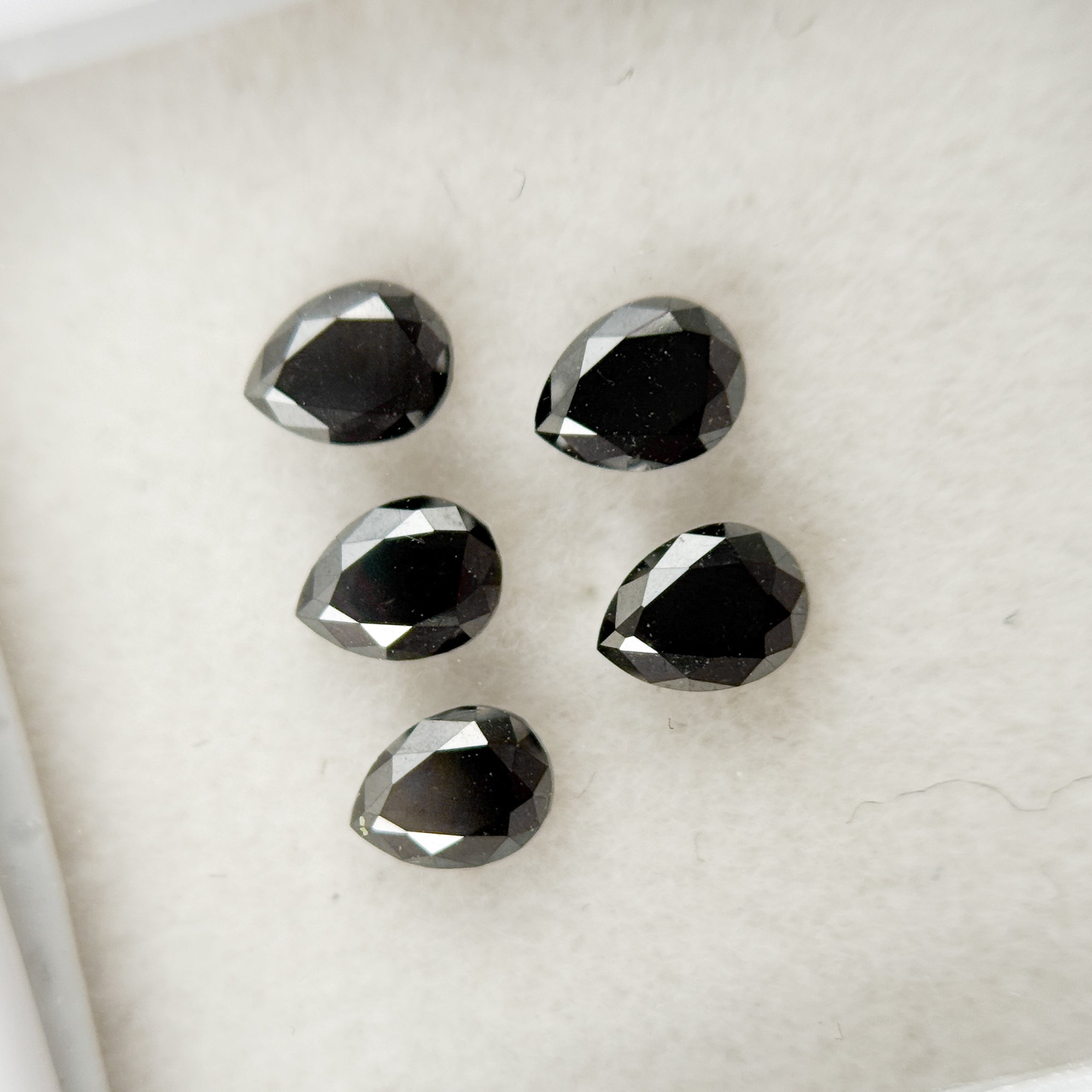 4 X 3 MM Pear Rose Cut Black Natural Fancy Diamond