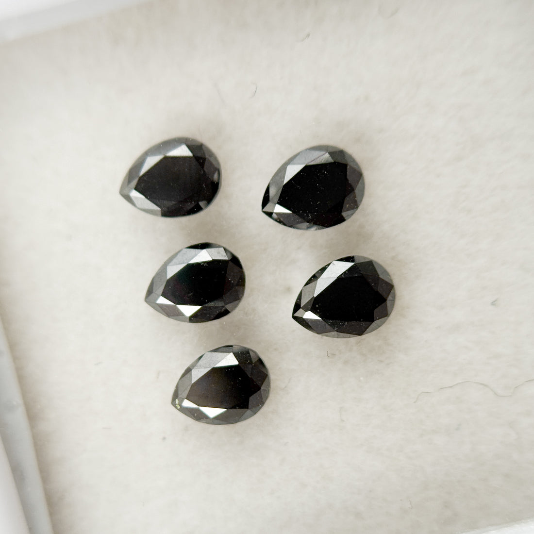 4 X 3 MM Pear Rose Cut Black Natural Fancy Diamond