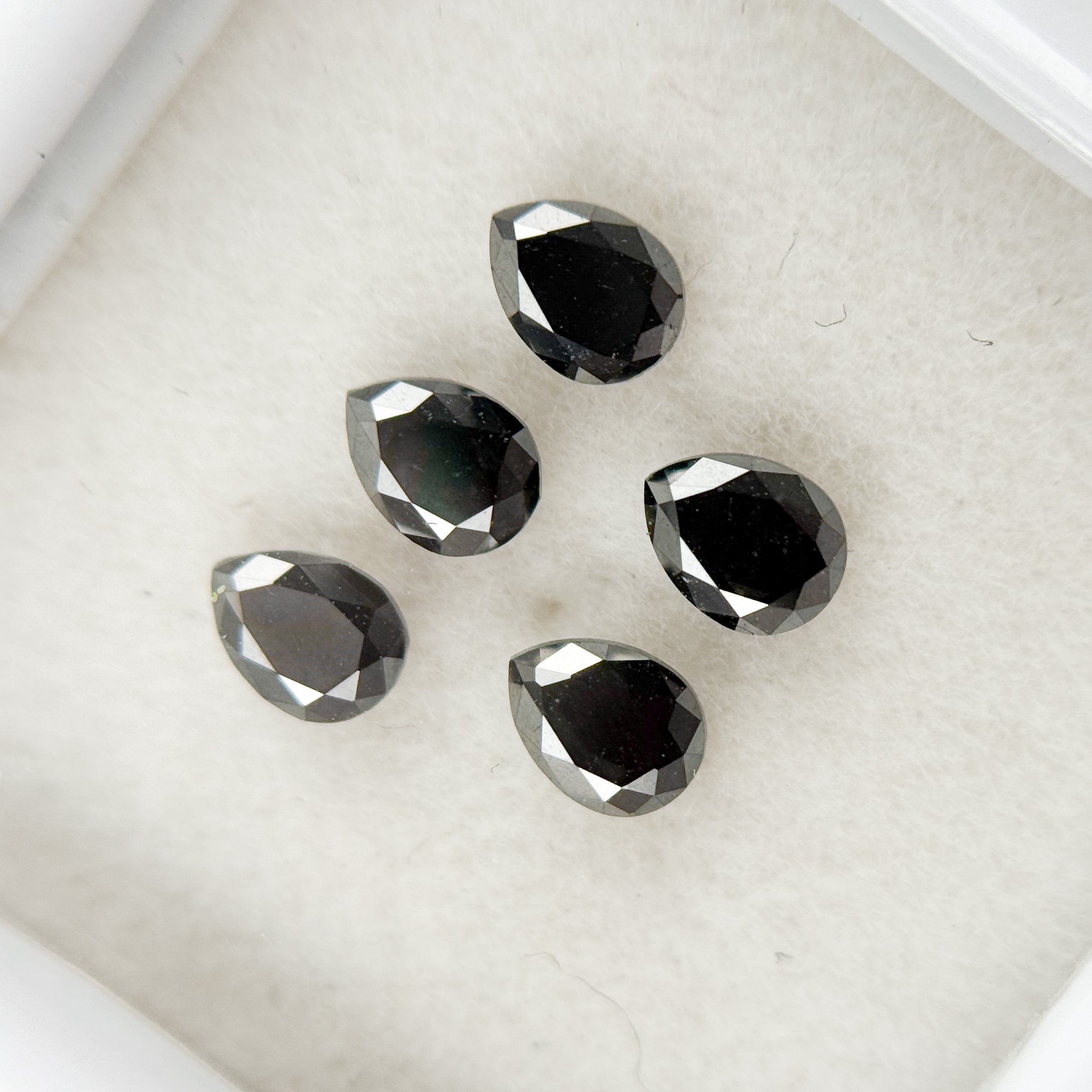 4 X 3 MM Pear Rose Cut Black Natural Fancy Diamond