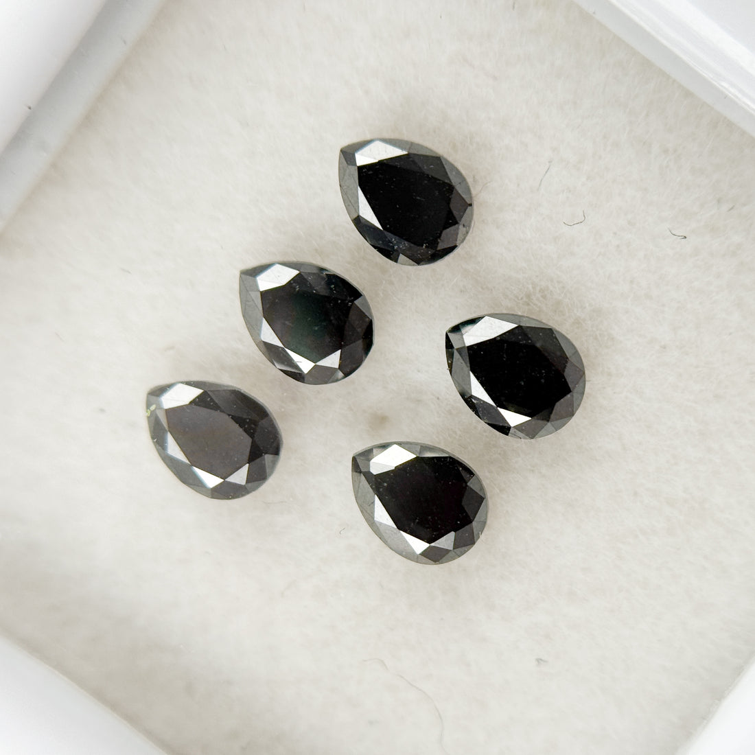 4 X 3 MM Pear Rose Cut Black Natural Fancy Diamond