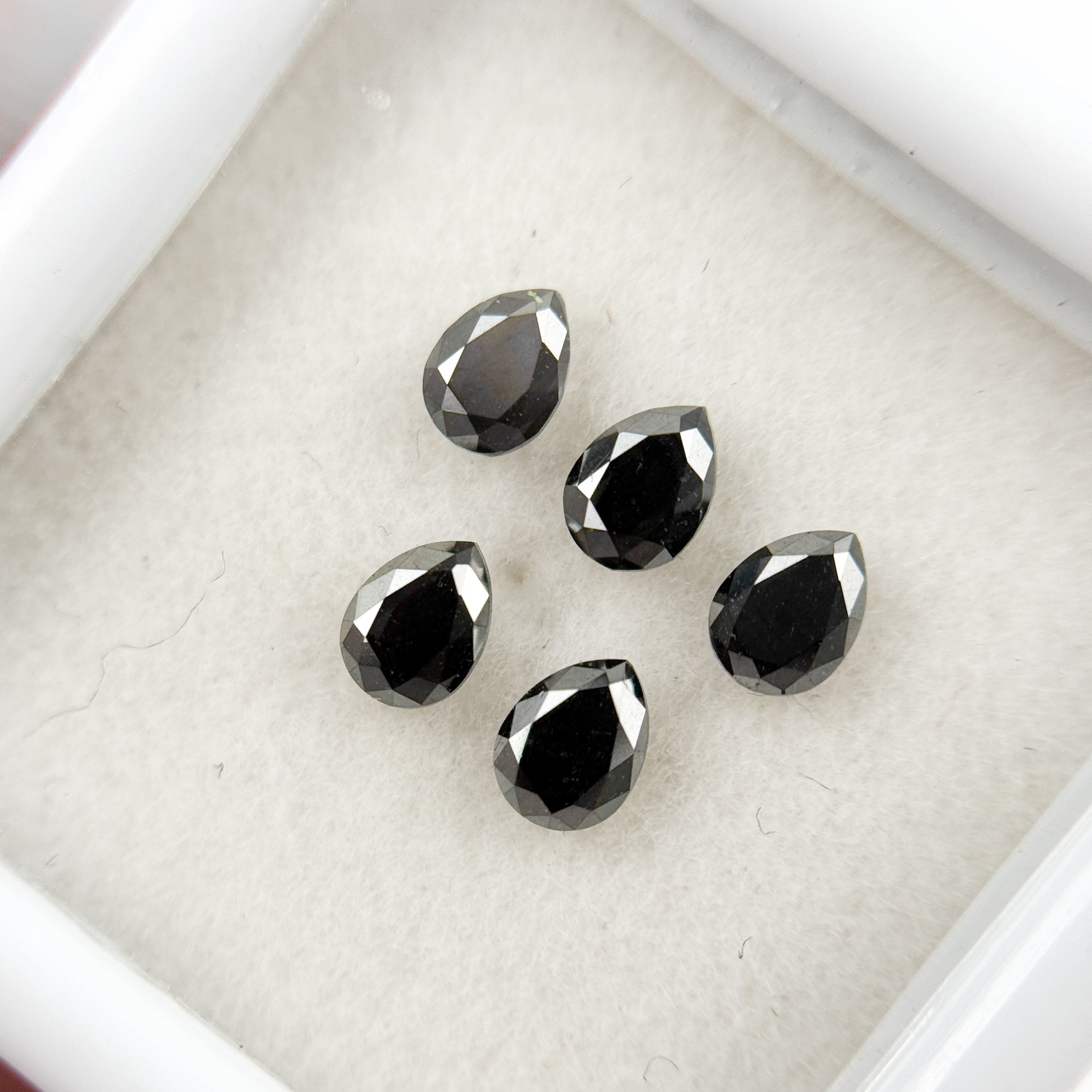 3.5 MM Pear Brilliant Cut Black Natural Fancy Diamond