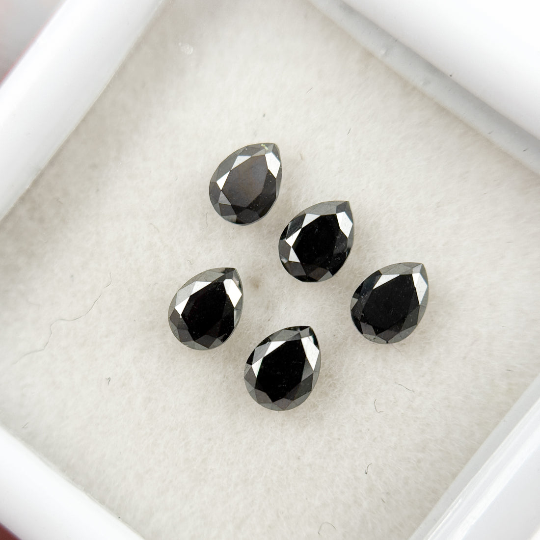 3.5 MM Pear Brilliant Cut Black Natural Fancy Diamond