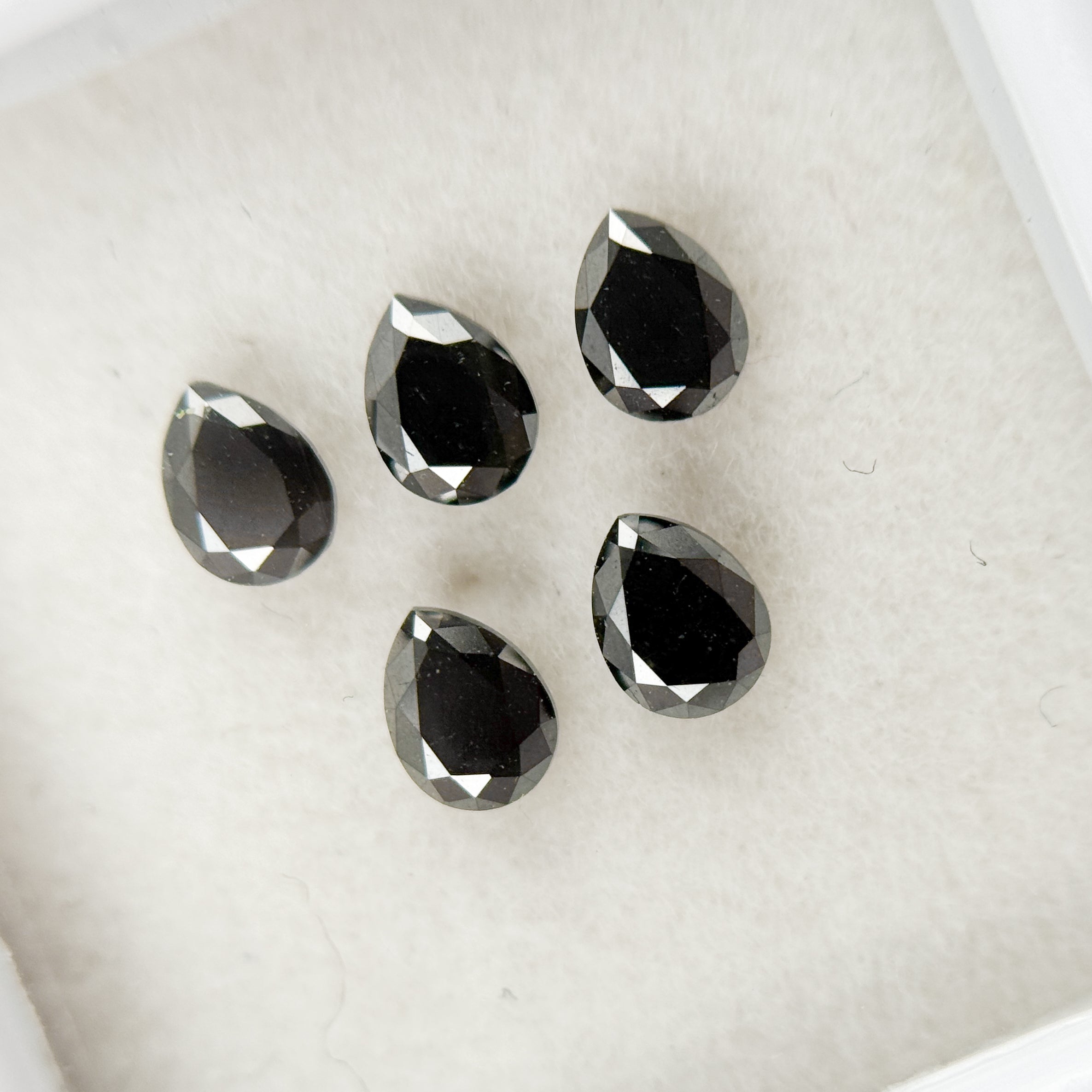4 X 3 MM Pear Rose Cut Black Natural Fancy Diamond