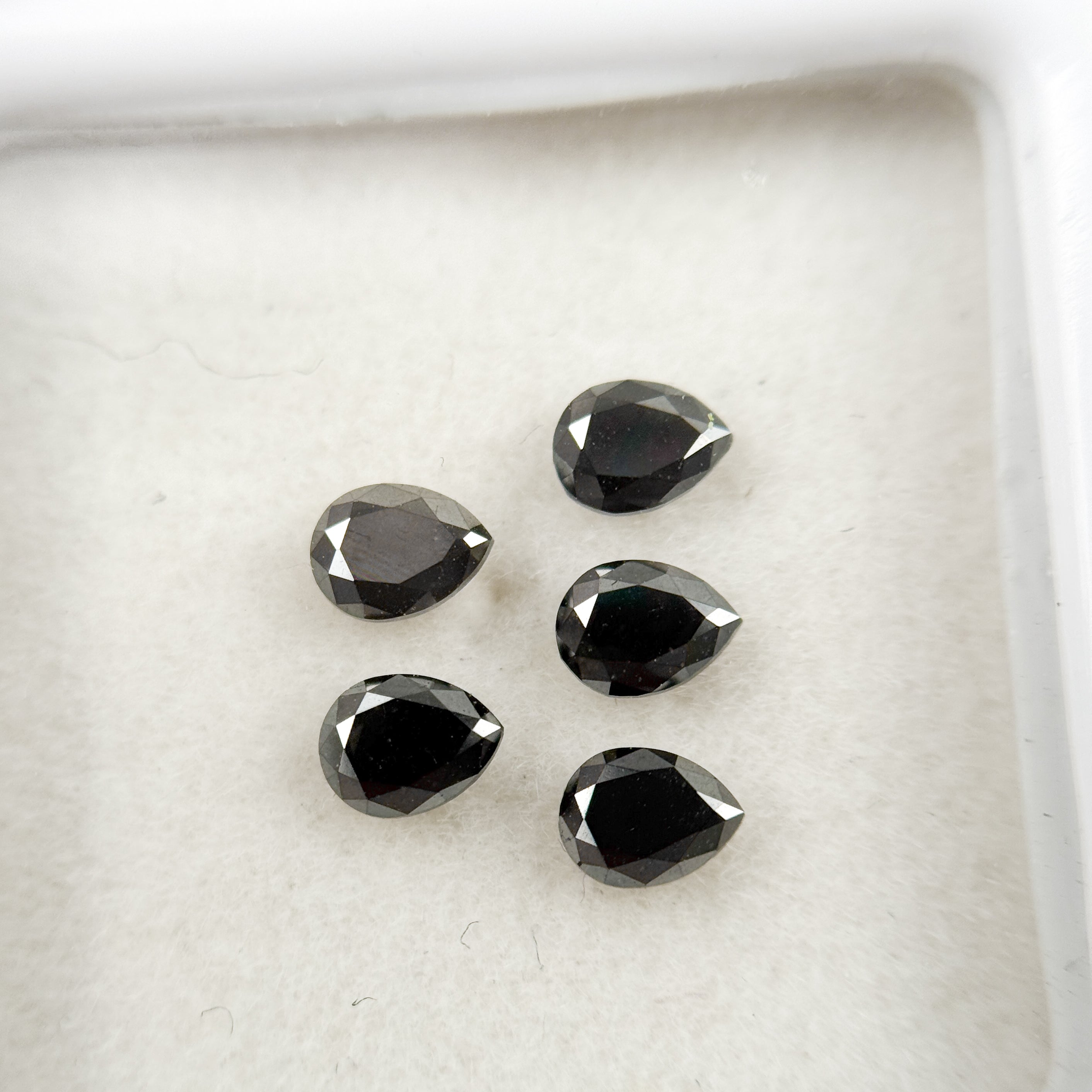 3.5 MM Pear Brilliant Cut Black Natural Fancy Diamond