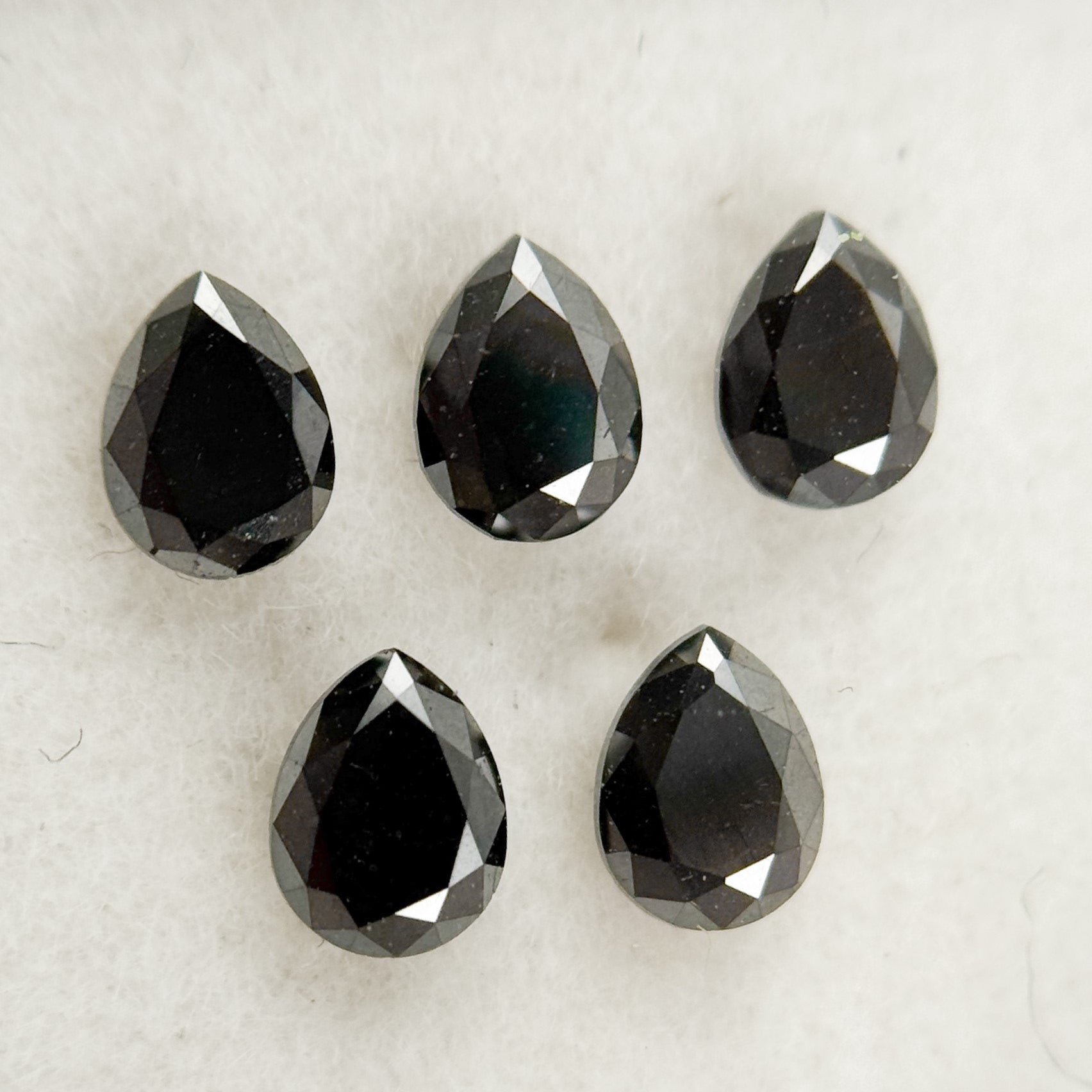4 X 3 MM Pear Rose Cut Black Natural Fancy Diamond