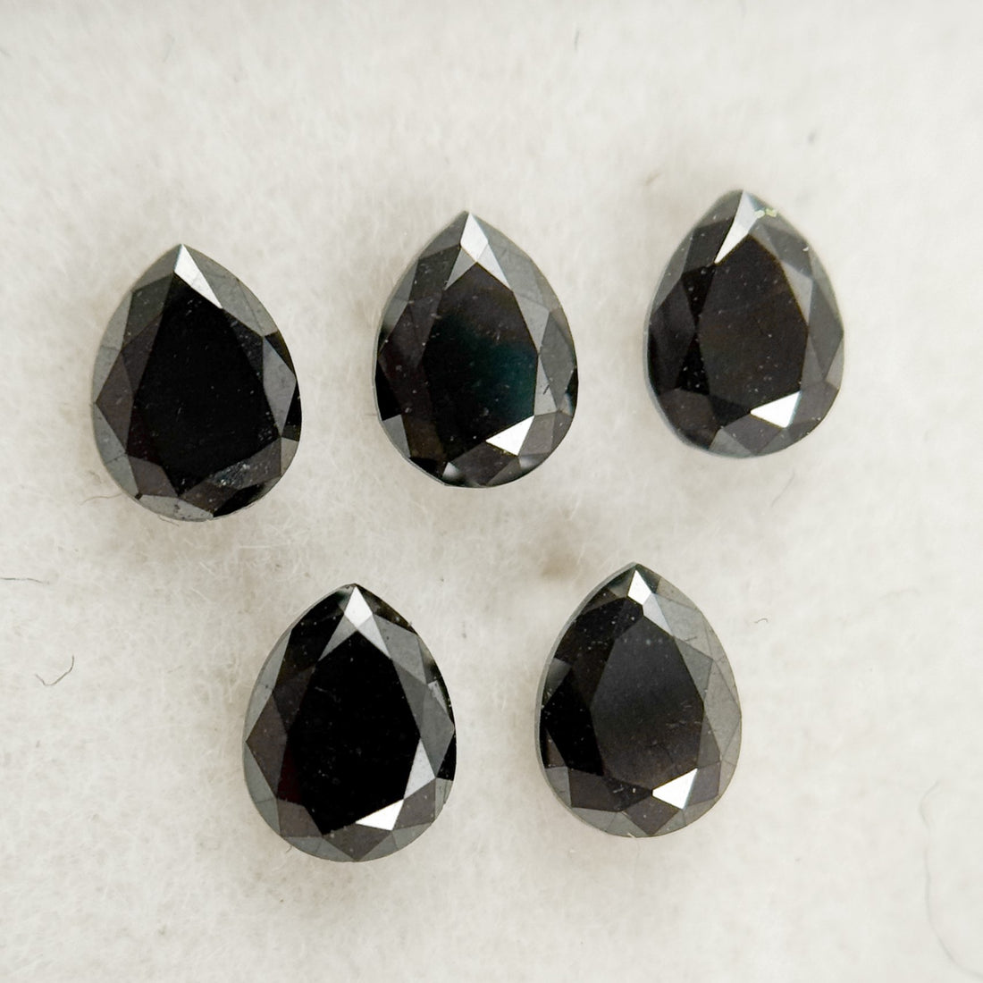 4 X 3 MM Pear Rose Cut Black Natural Fancy Diamond