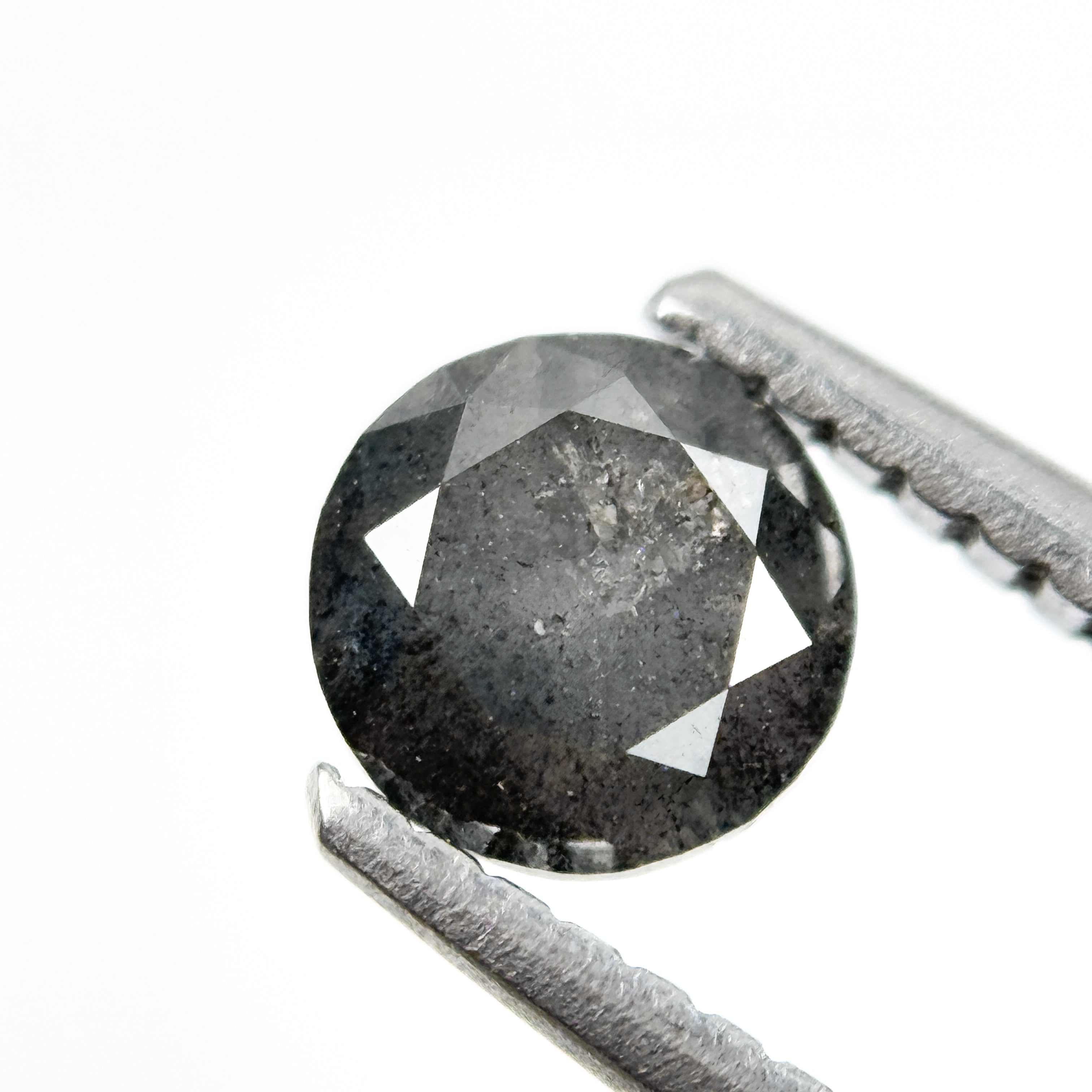 0.70 Ct Round Brilliant Cut Grey Natural Salt and Pepper Diamond