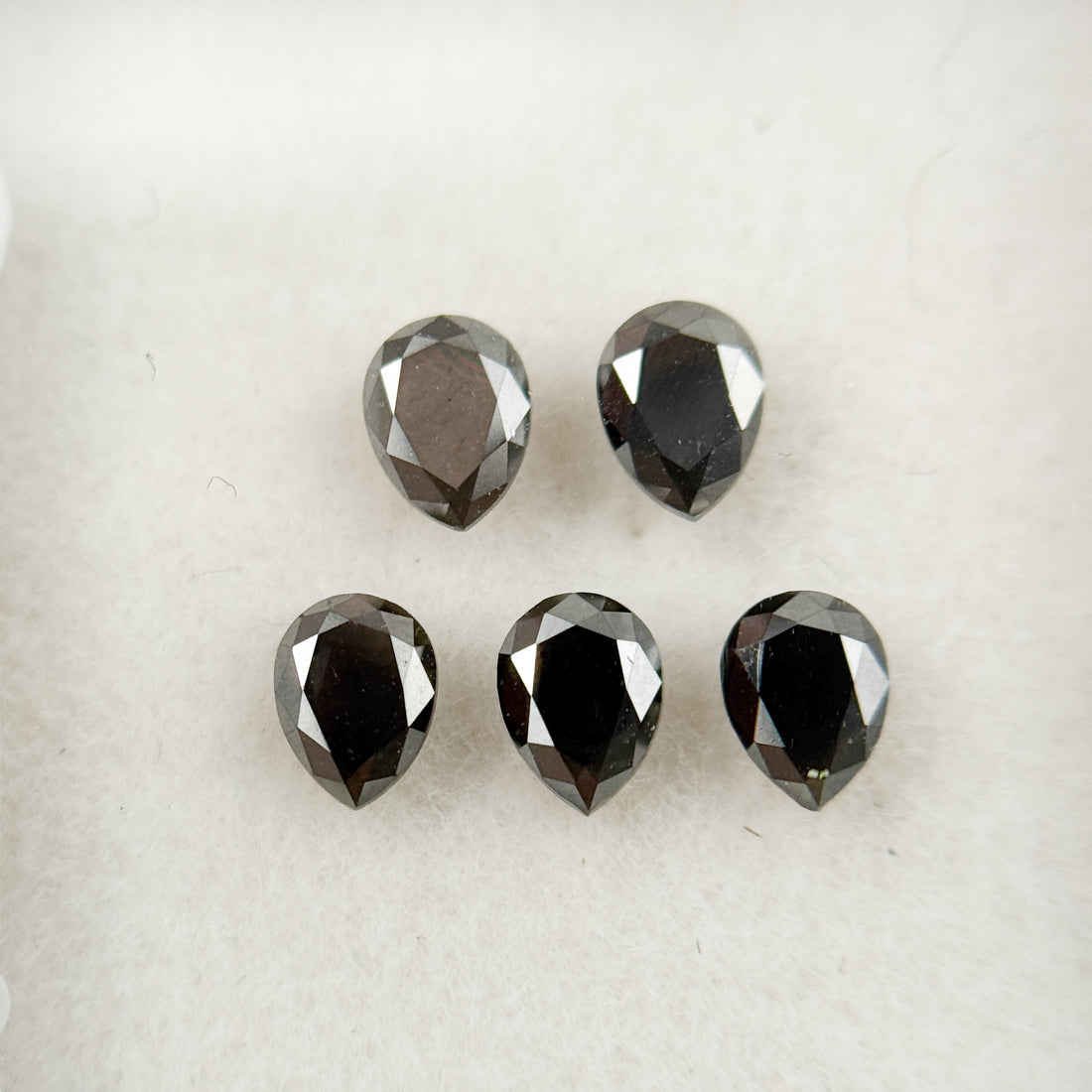 4 X 3 MM Pear Rose Cut Black Natural Fancy Diamond