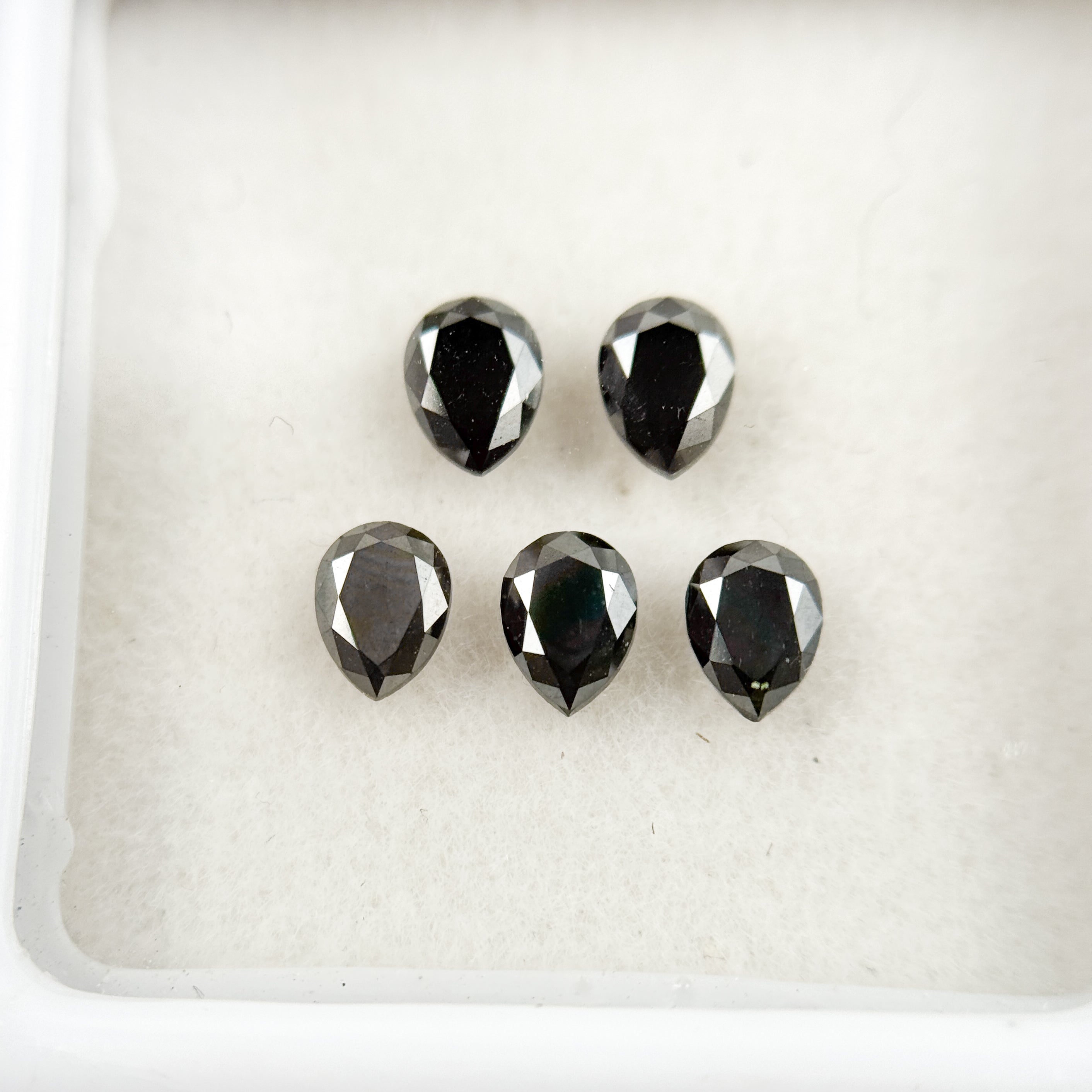 3.5 MM Pear Brilliant Cut Black Natural Fancy Diamond