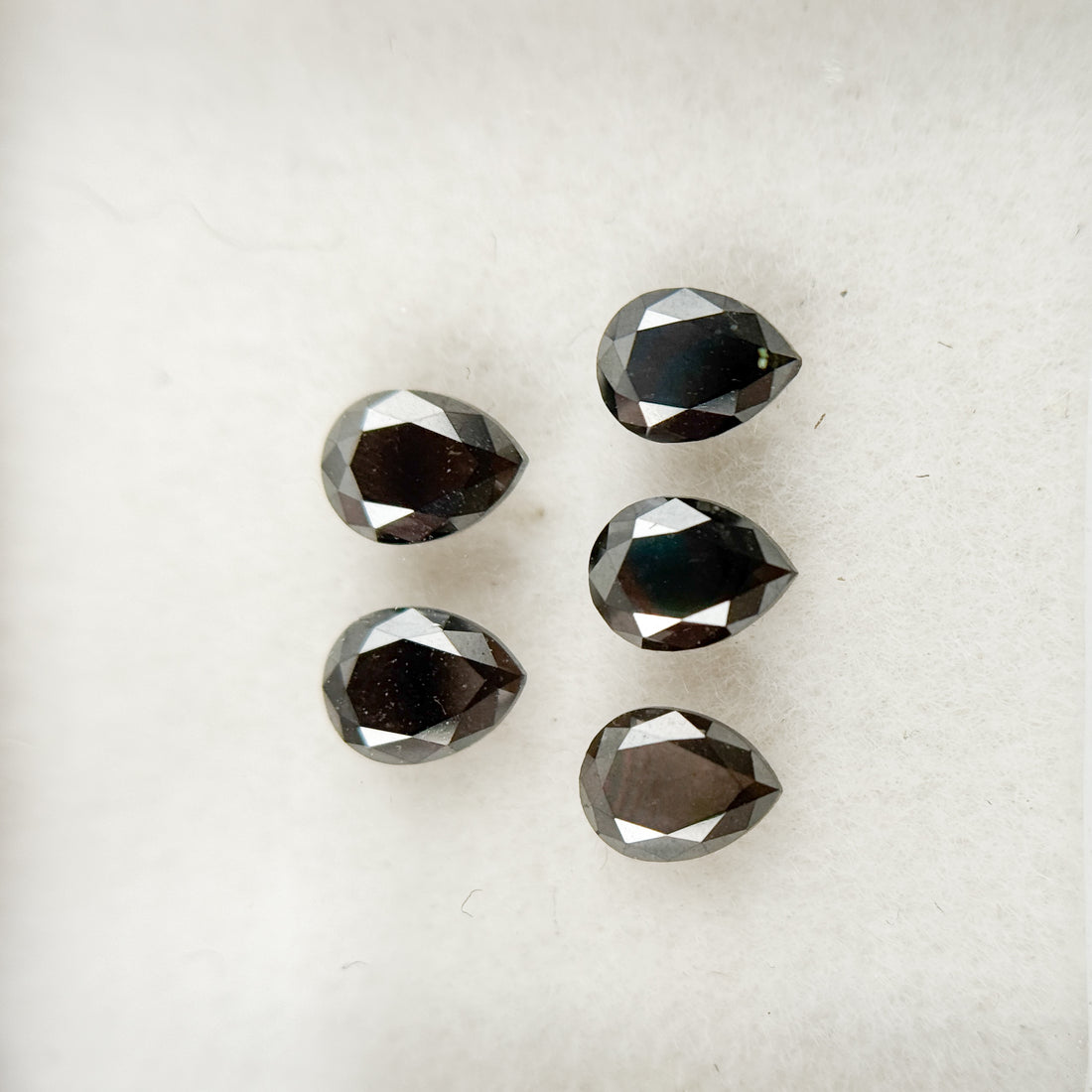 4 X 3 MM Pear Rose Cut Black Natural Fancy Diamond