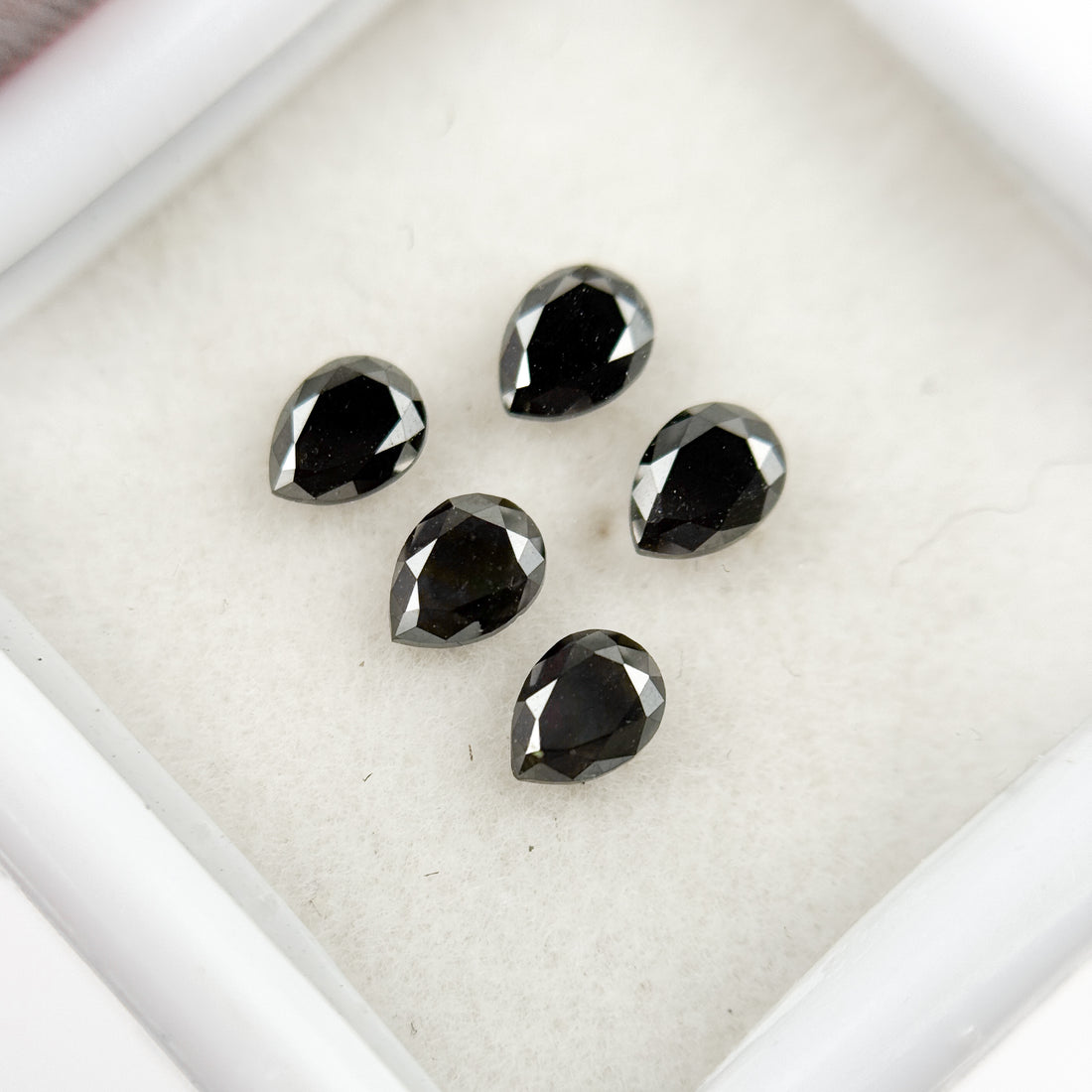 3.5 MM Pear Brilliant Cut Black Natural Fancy Diamond