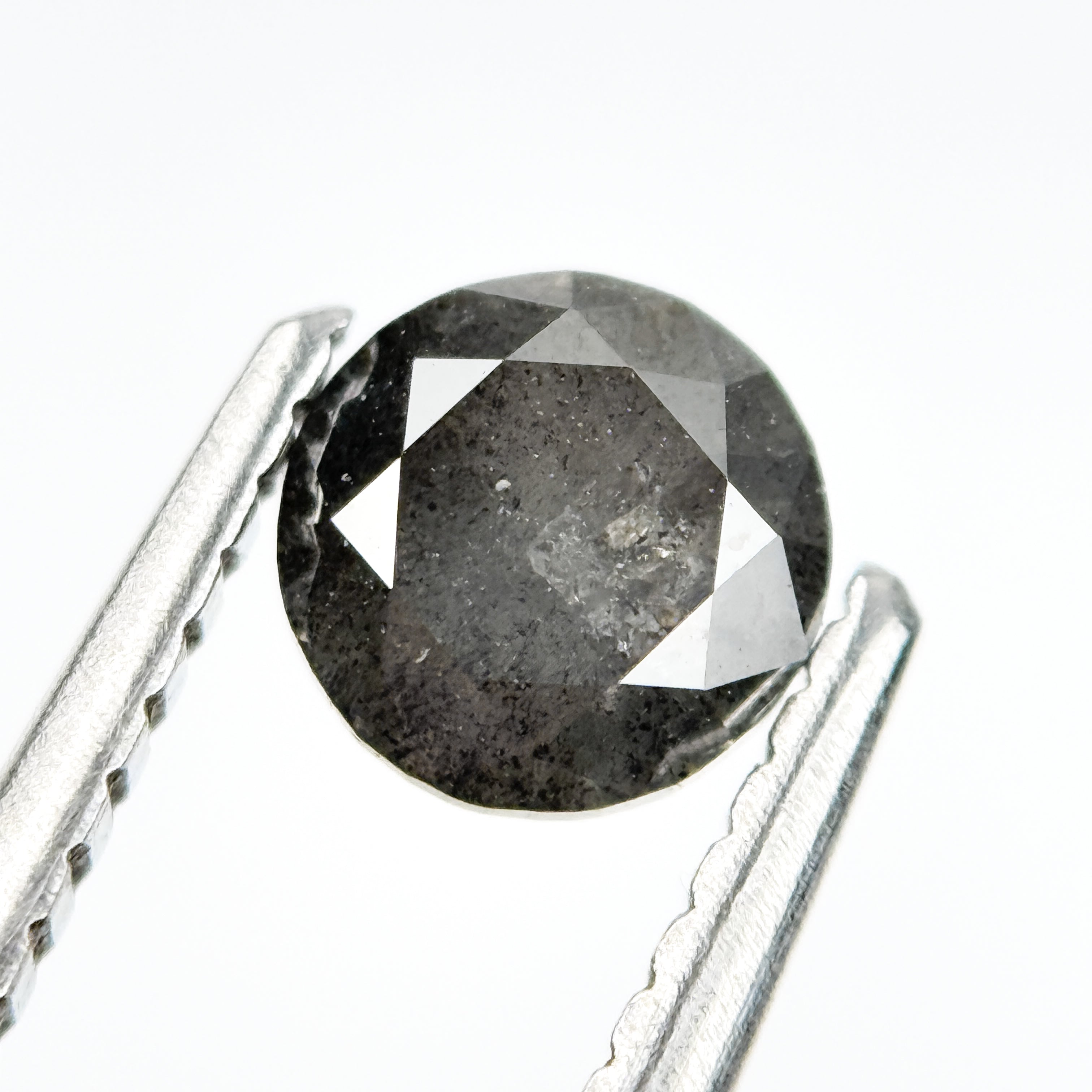 0.70 Ct Round Brilliant Cut Grey Natural Salt and Pepper Diamond
