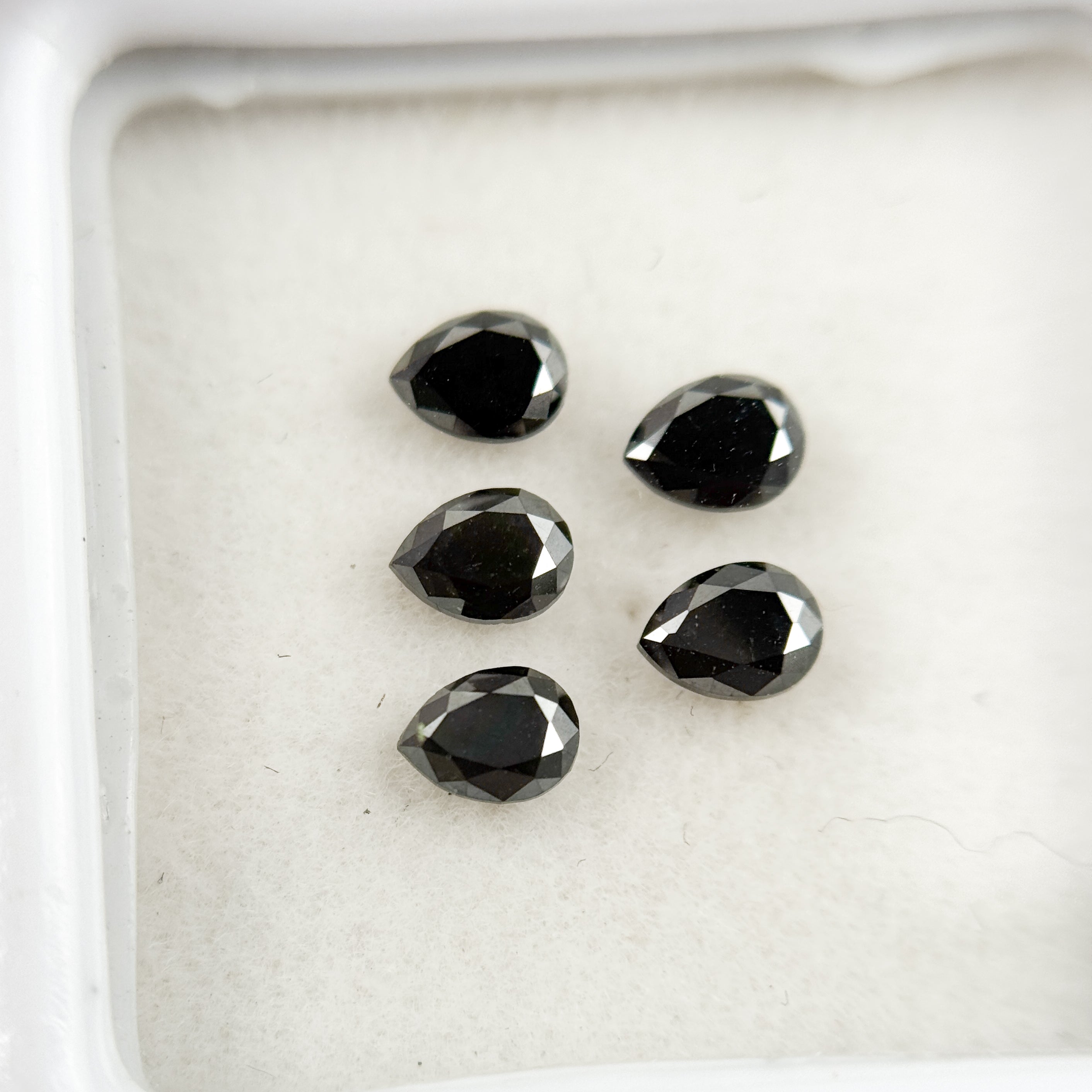 3.5 MM Pear Brilliant Cut Black Natural Fancy Diamond