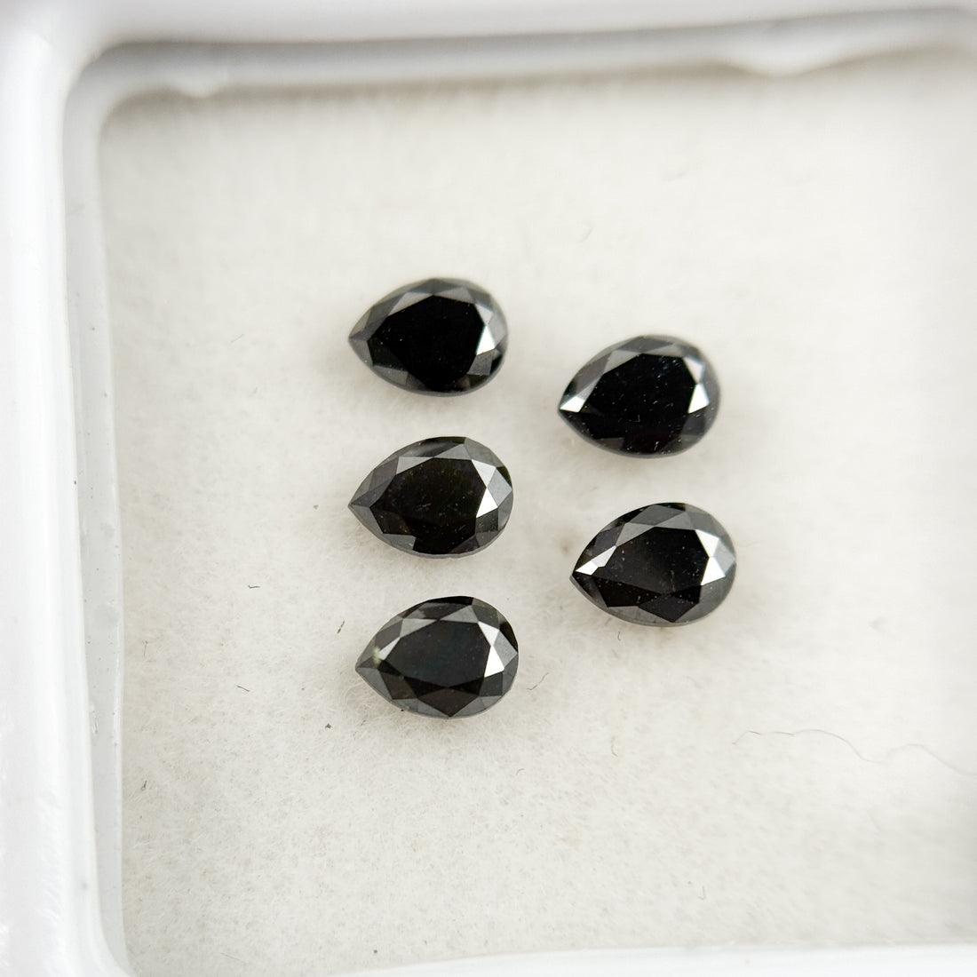 3.5 MM Pear Brilliant Cut Black Natural Fancy Diamond