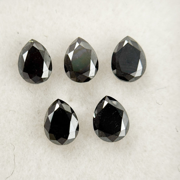 3.5 MM Pear Brilliant Cut Black Natural Fancy Diamond