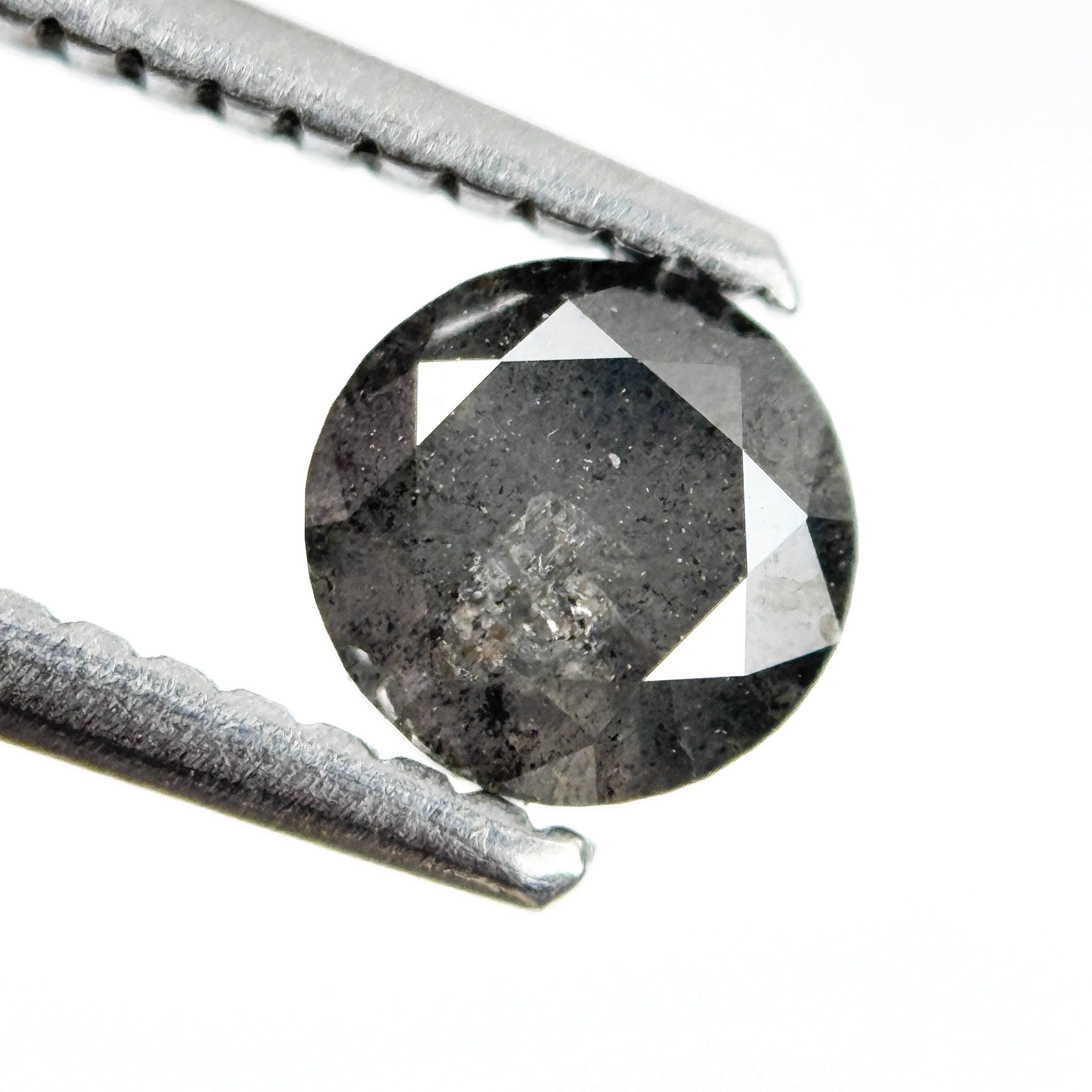 0.70 Ct Round Brilliant Cut Grey Natural Salt and Pepper Diamond